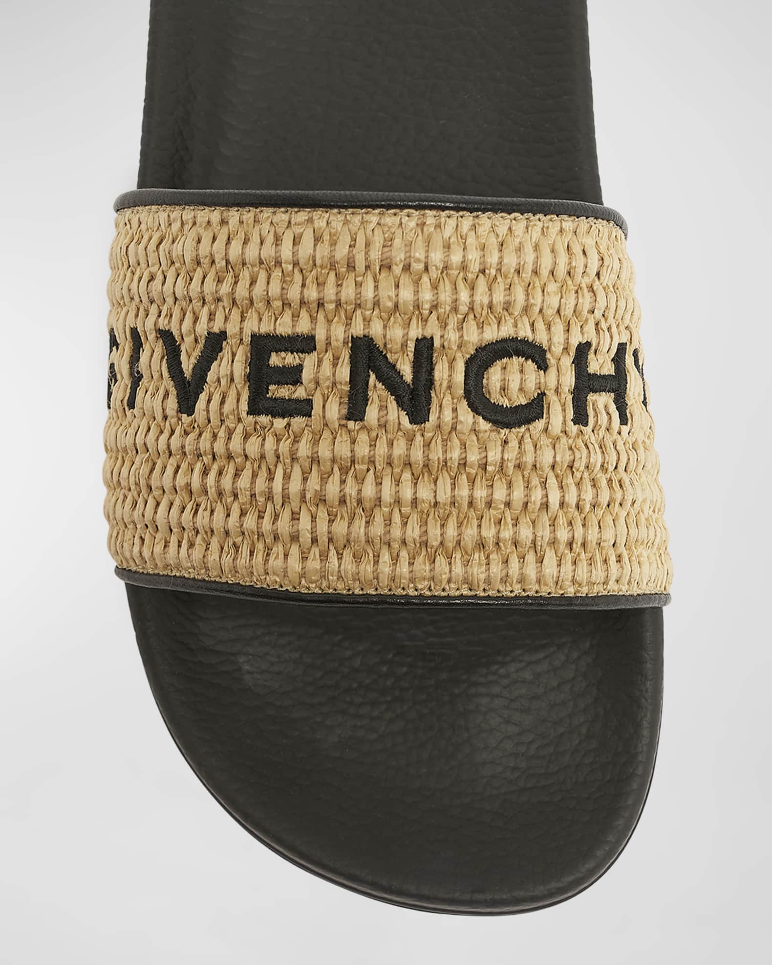 Givenchy Embroidered Logo Flat Resort Sandals Neiman Marcus