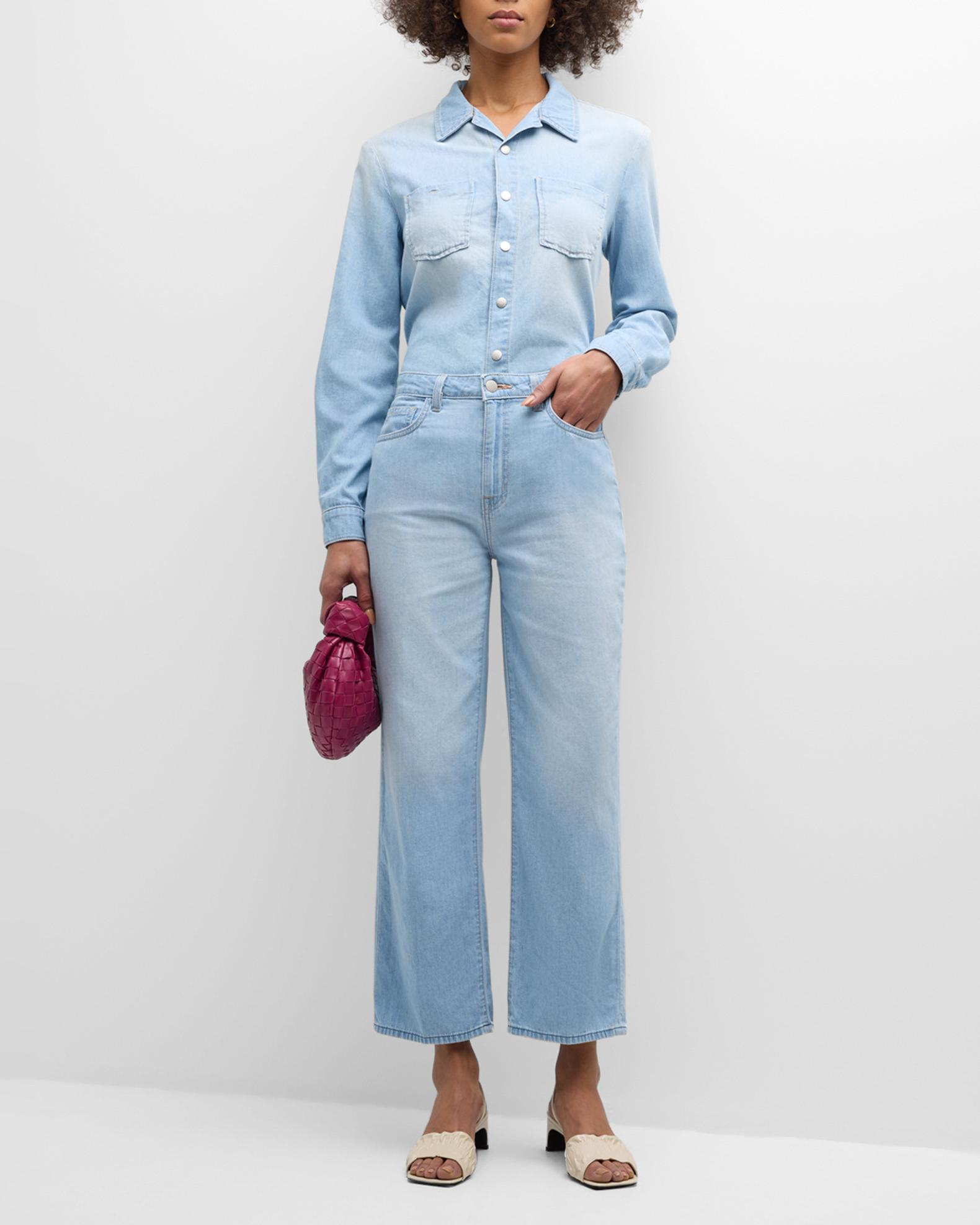 L'Agence June Ultra High-Rise Crop Stovepipe Jeans | Neiman Marcus