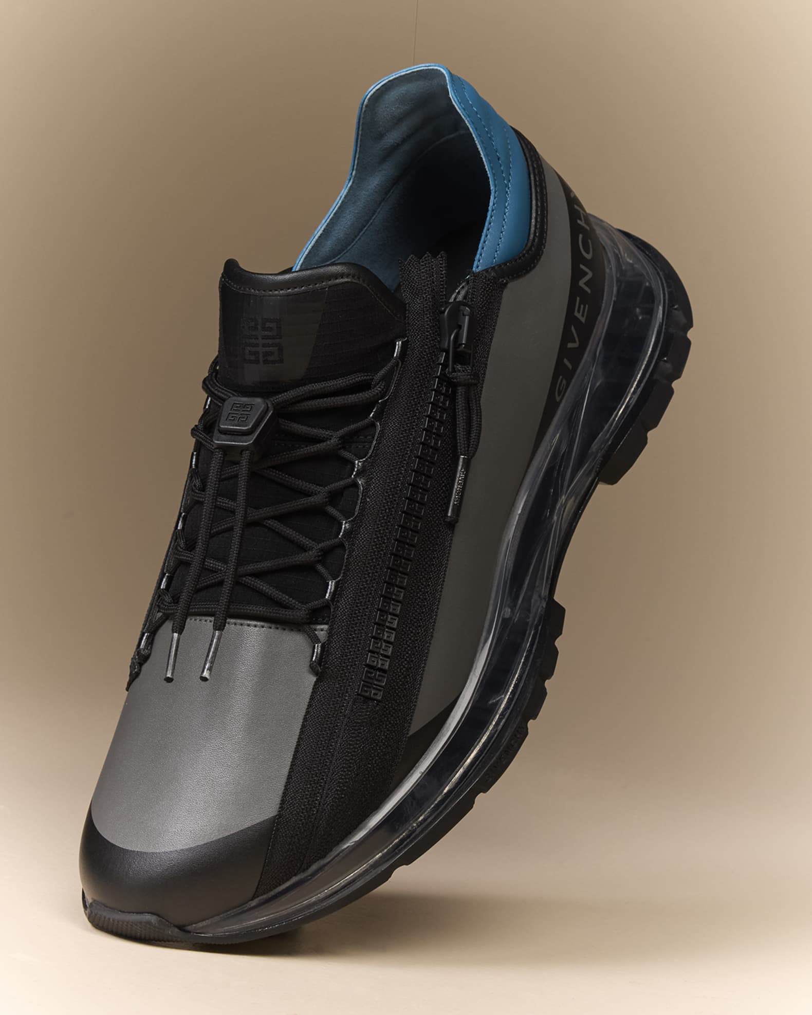 Givenchy Men's Spectre Leather Zip Runner Sneakers | Neiman