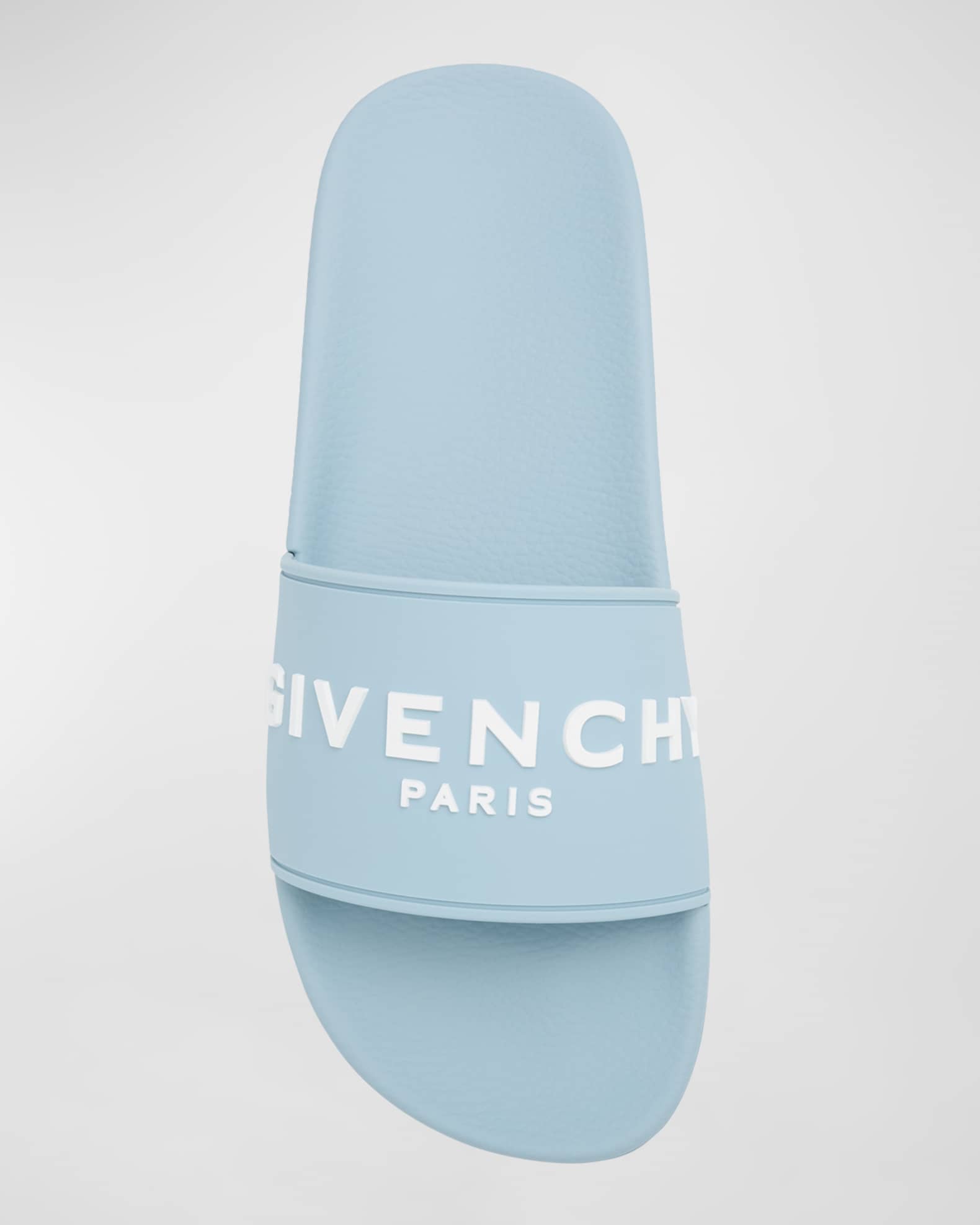 Givenchy Men's Leather Logo Slide Sandals | Neiman Marcus