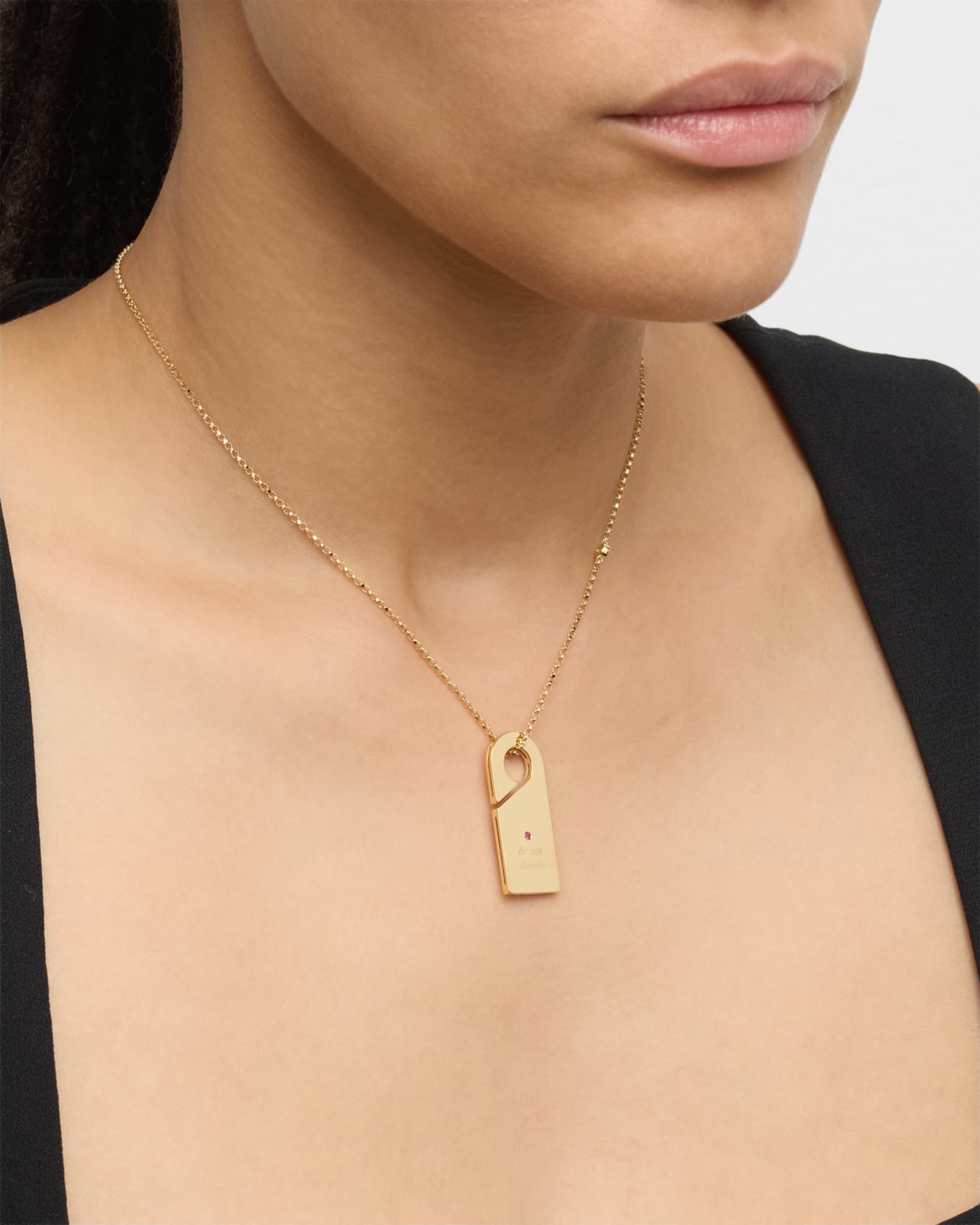 18K Yellow Gold Diamond Bezel Necklace 1