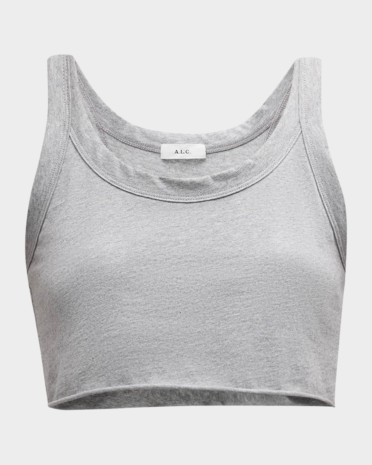 Halsey Cropped Scoop-Neck Tank Top 0