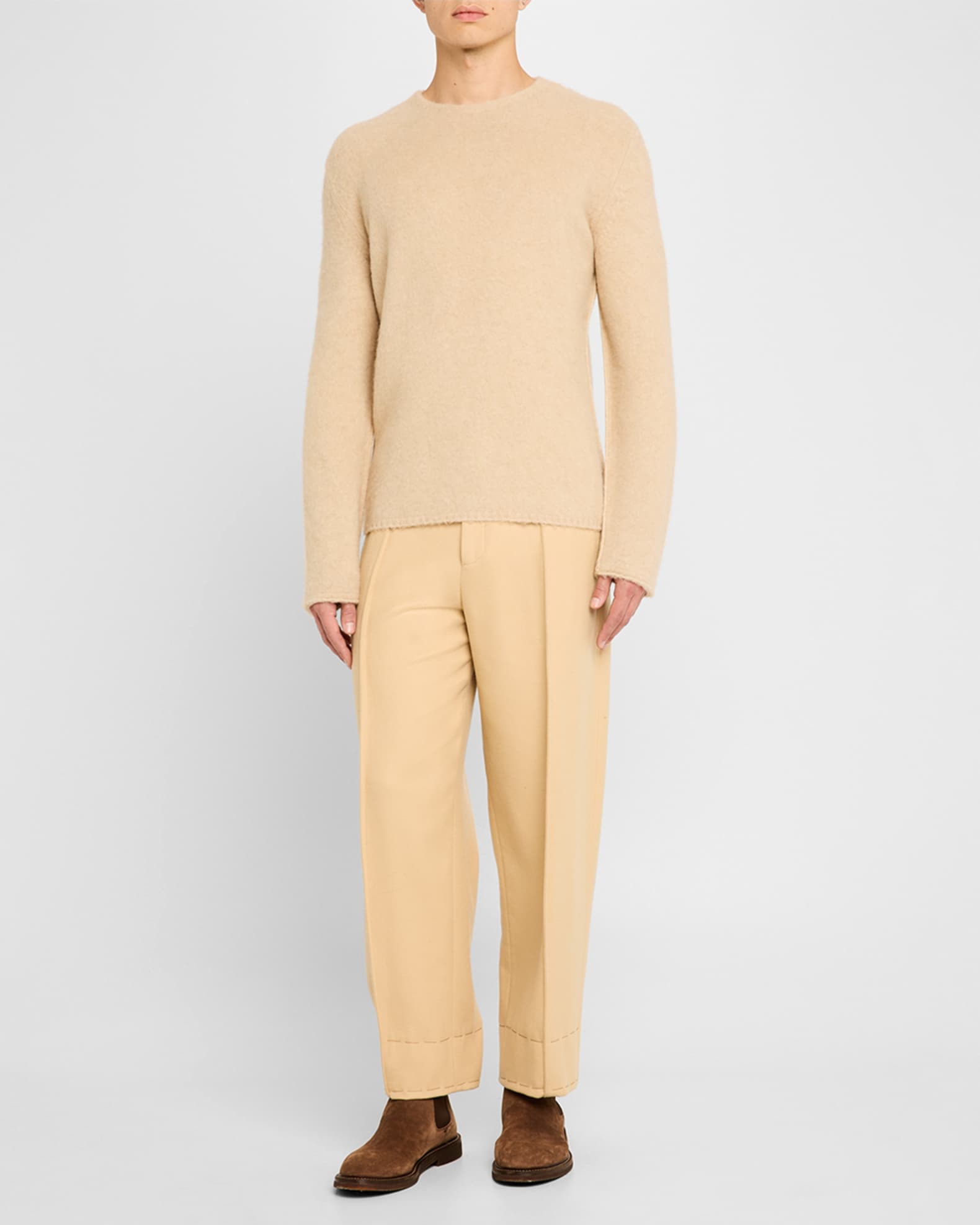 Men's Oasi Cashmere Brushed Crewneck Sweater 1