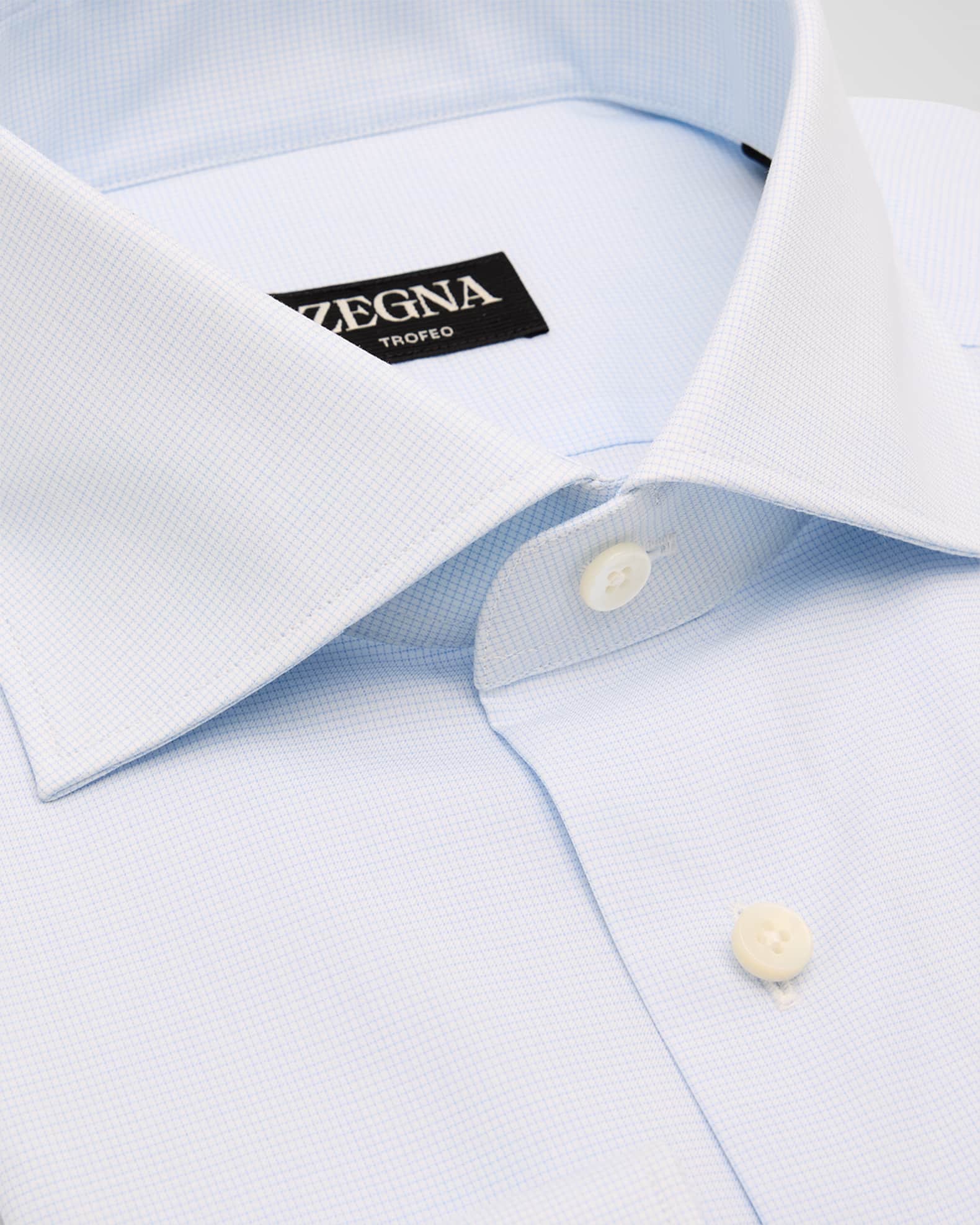 Men's Trofeo Cotton Micro-Check Dress Shirt 1