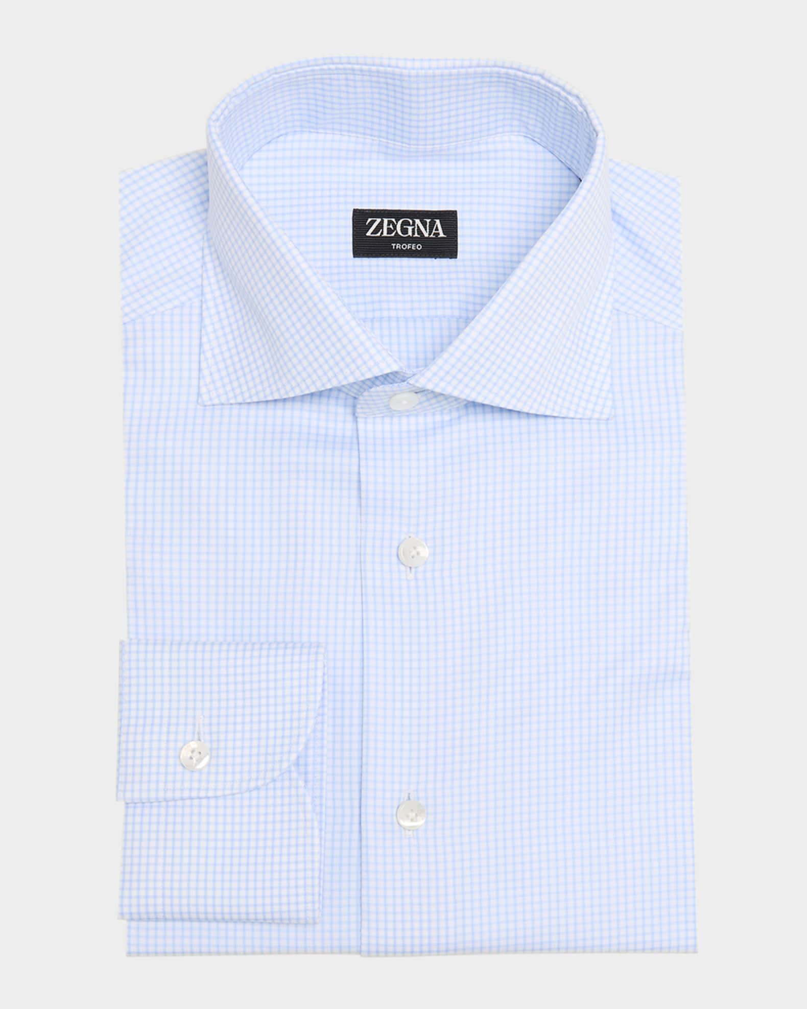 Men's Trofeo Cotton Graph Check Dress Shirt 0