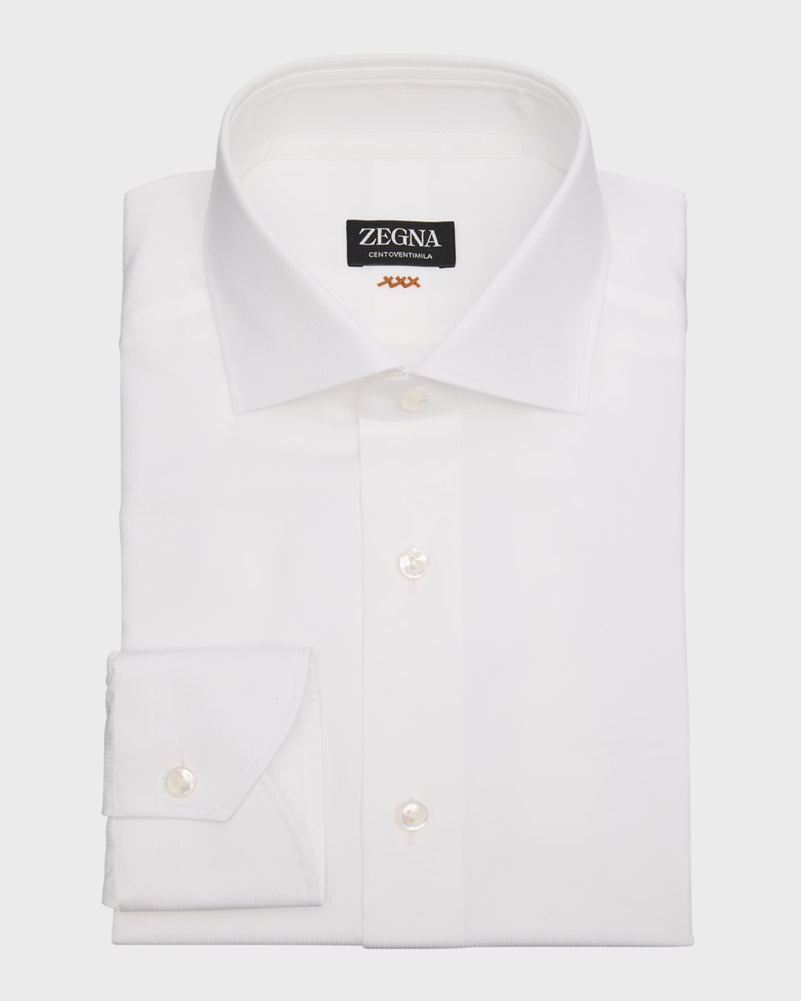 Men's Centoventimila Cotton Micro-Stripe Dress Shirt 0