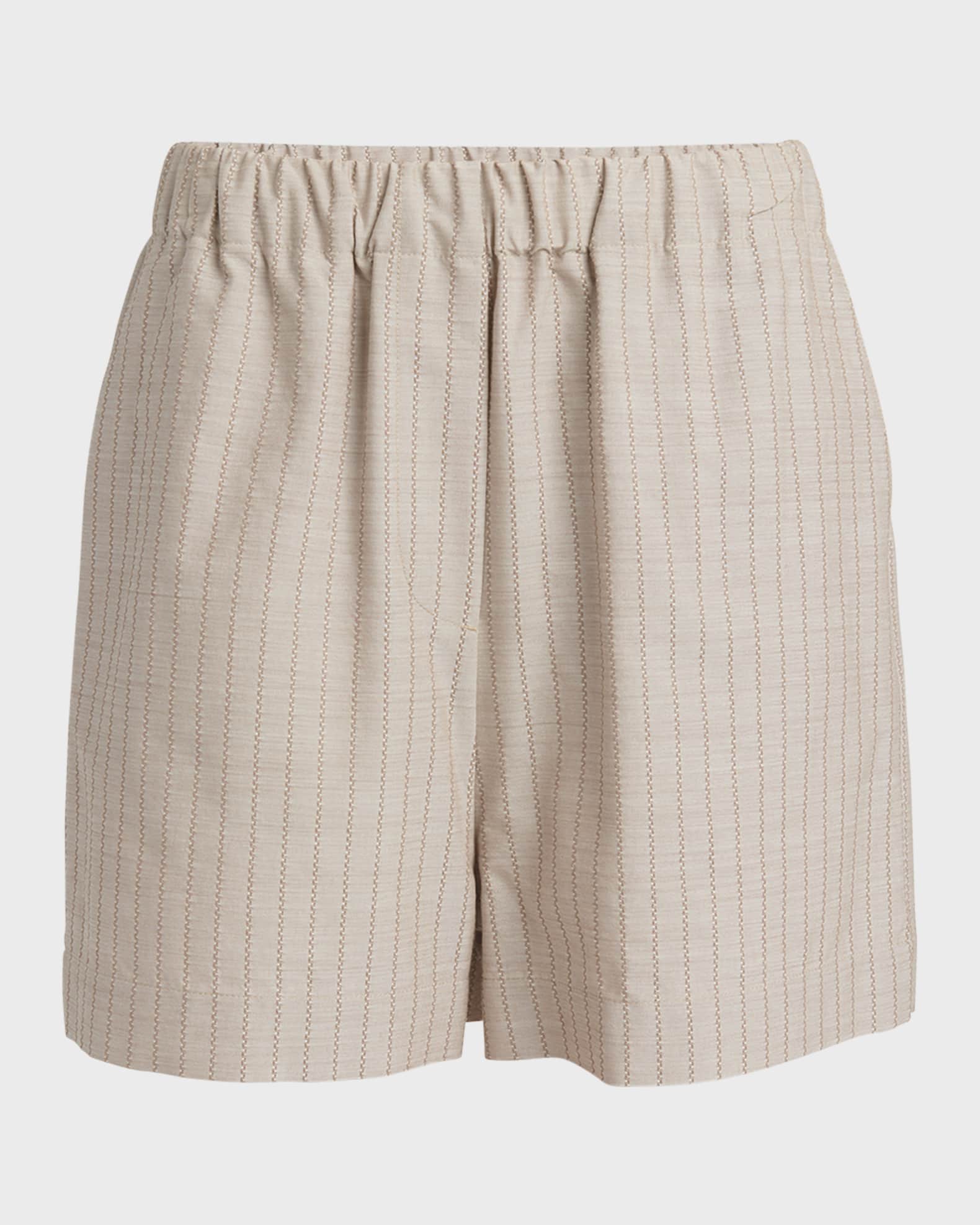 Stripe Jacquard Pull-On Shorts 0