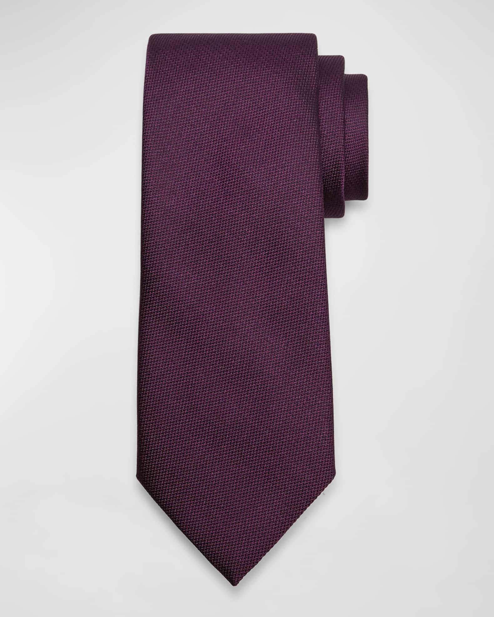 Men's Micro-Chevron Silk Tie 0