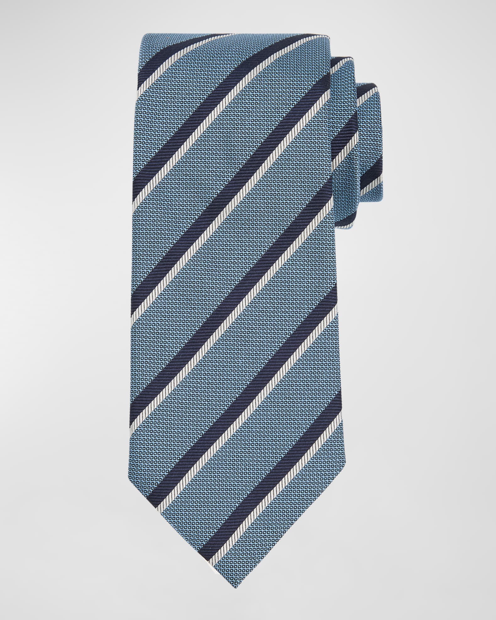 Men's Herringbone Stripe Silk Tie 0