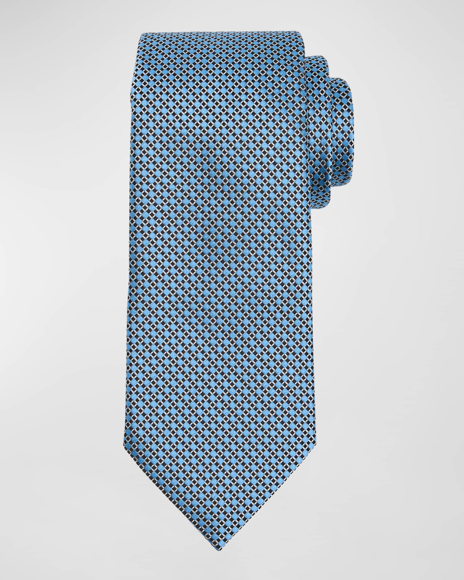 ZEGNA Men's Micro-Lattice Silk Tie