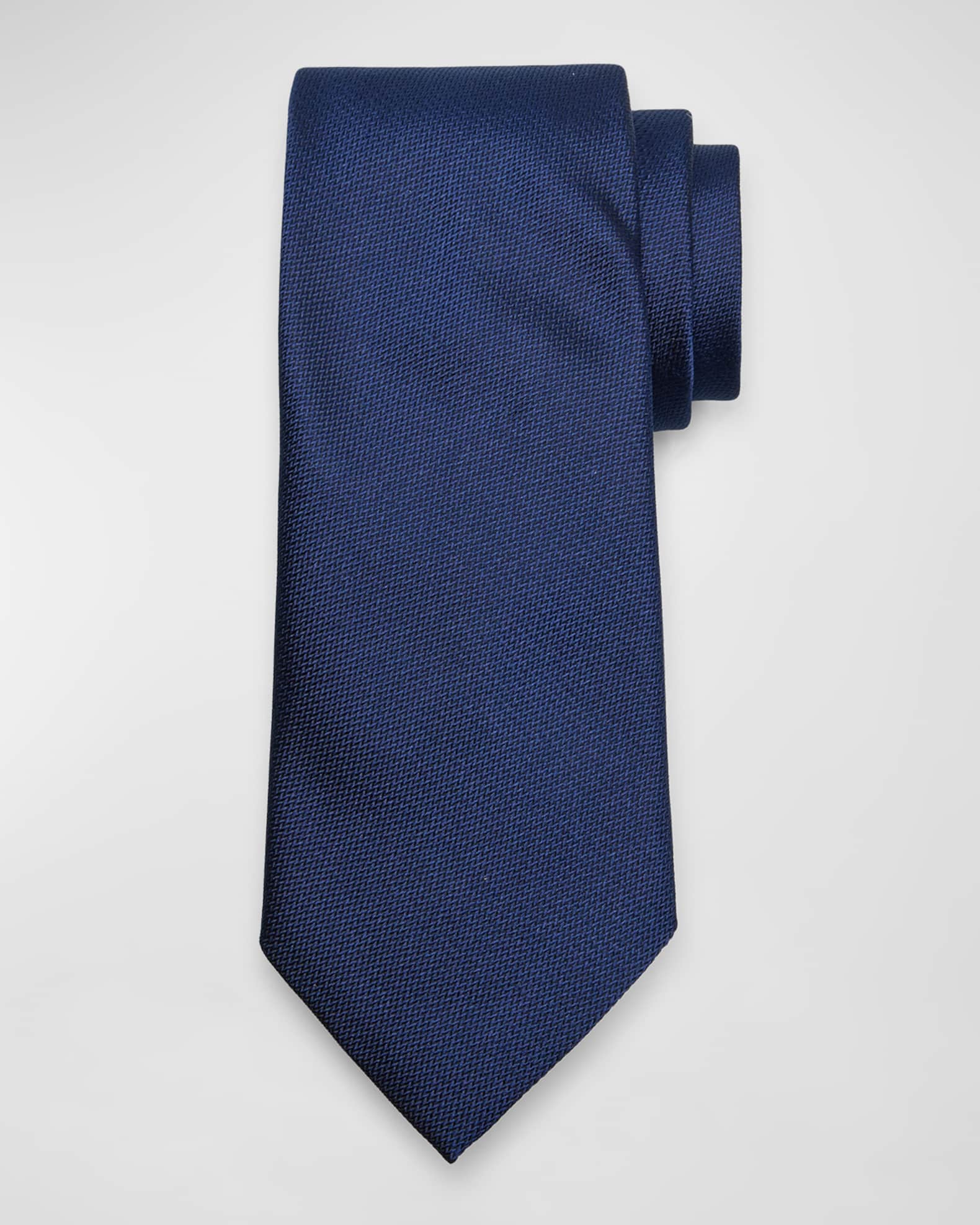 Men's Micro-Chevron Silk Tie 0