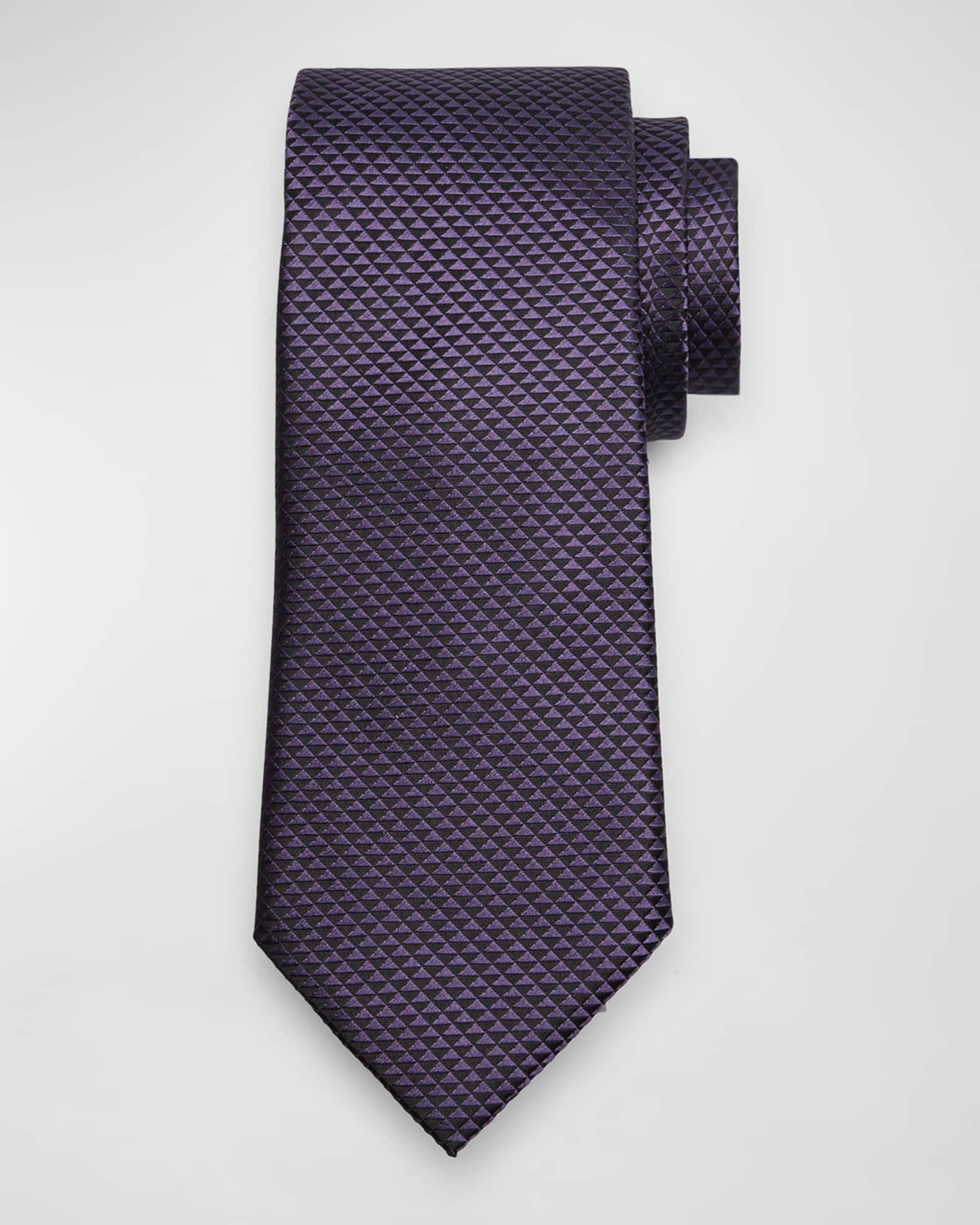 Men's Woven Triangle Silk Tie 0