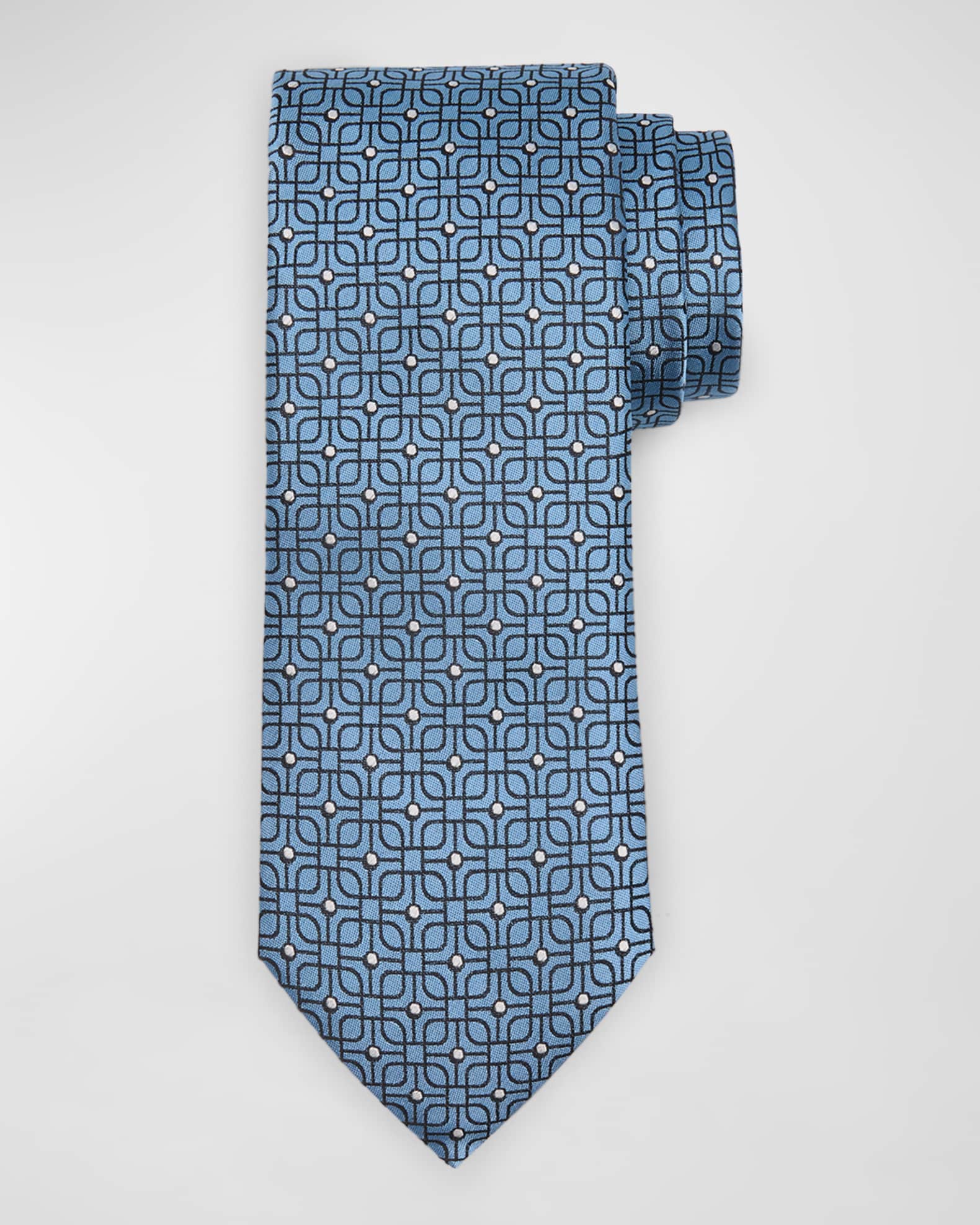Men's Overlapping Square Silk Tie 0