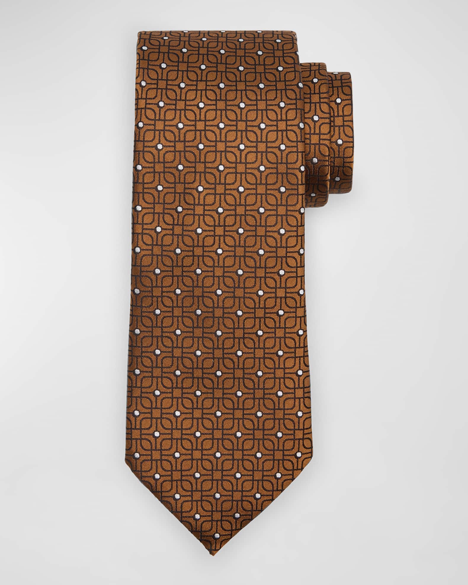 Men's Overlapping Square Silk Tie 0