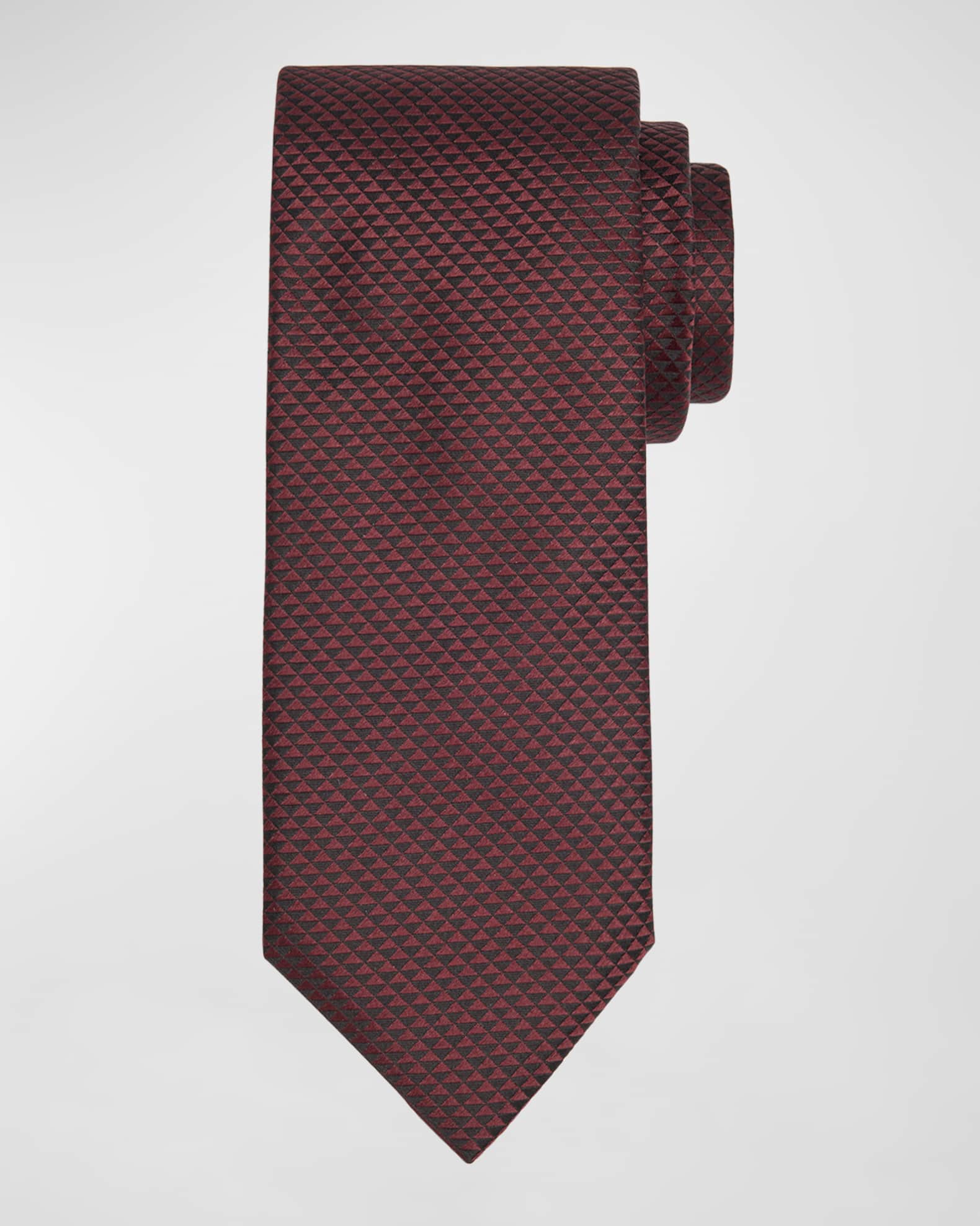 Men's Woven Triangle Silk Tie 0