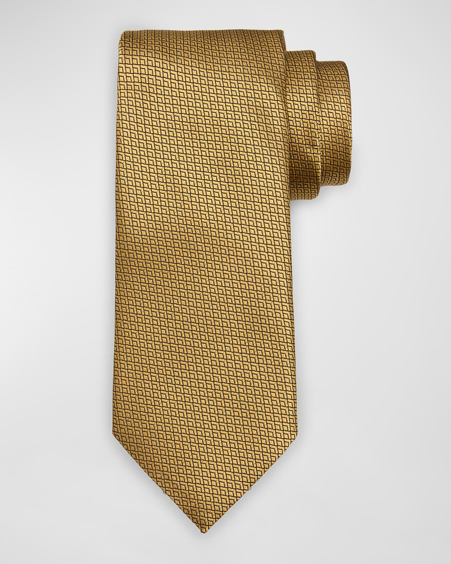 Men's Woven Triangle Silk Tie 0