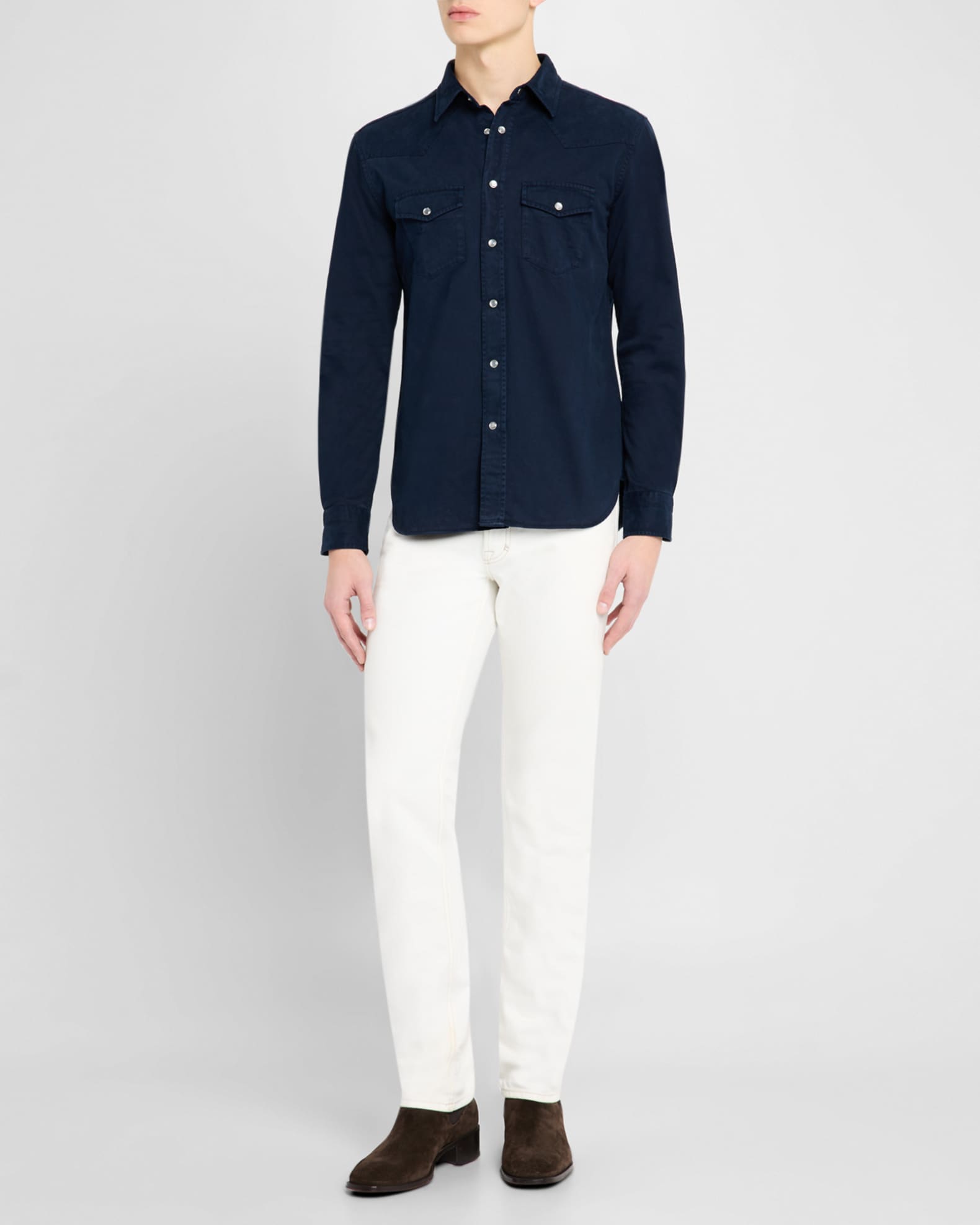 【関税込み】tom ford Twill shirt Cotton twill shirt in green - Tom Ford | Mytheresa