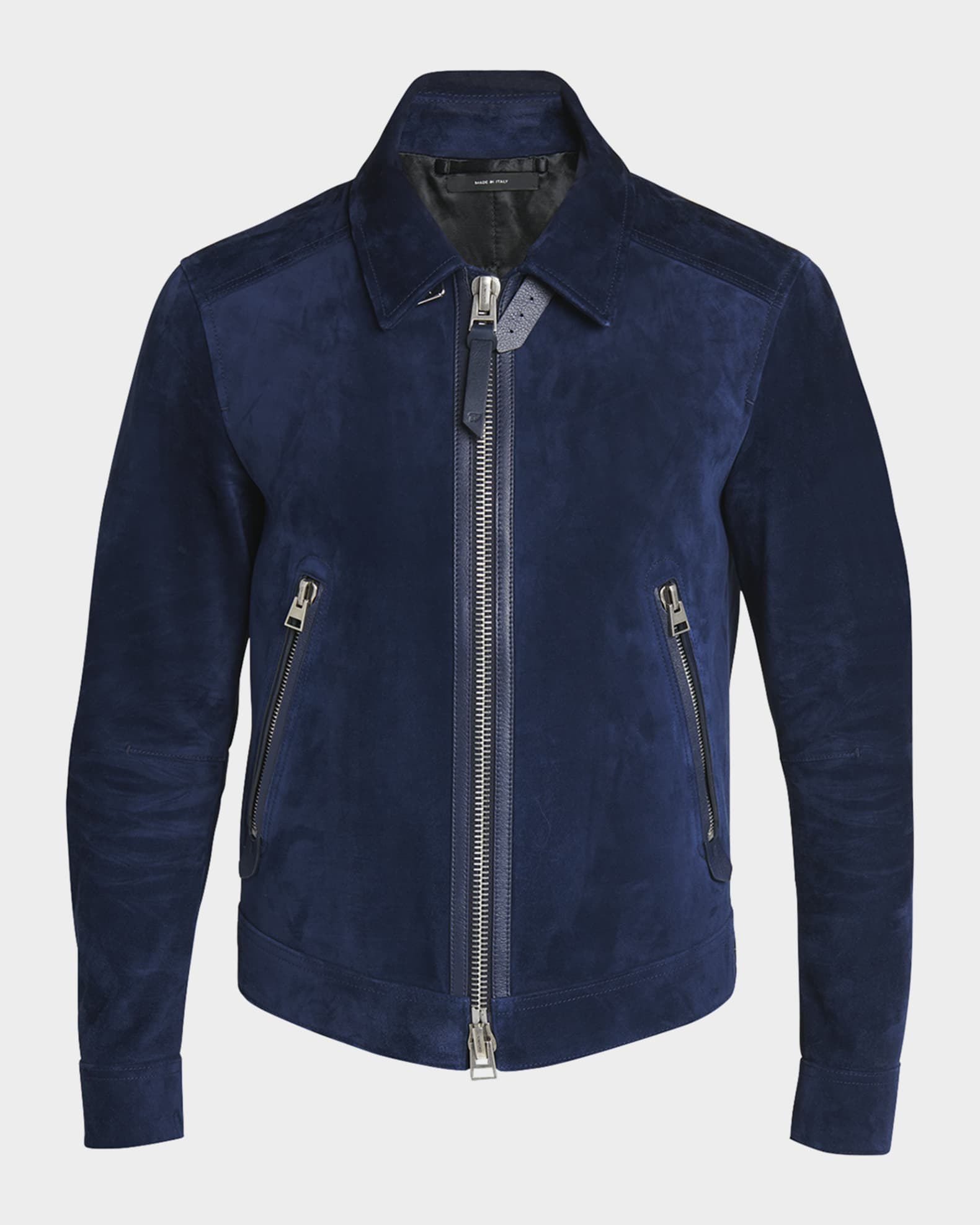 Men s Cashmere Suede Full Zip Blouson Jacket