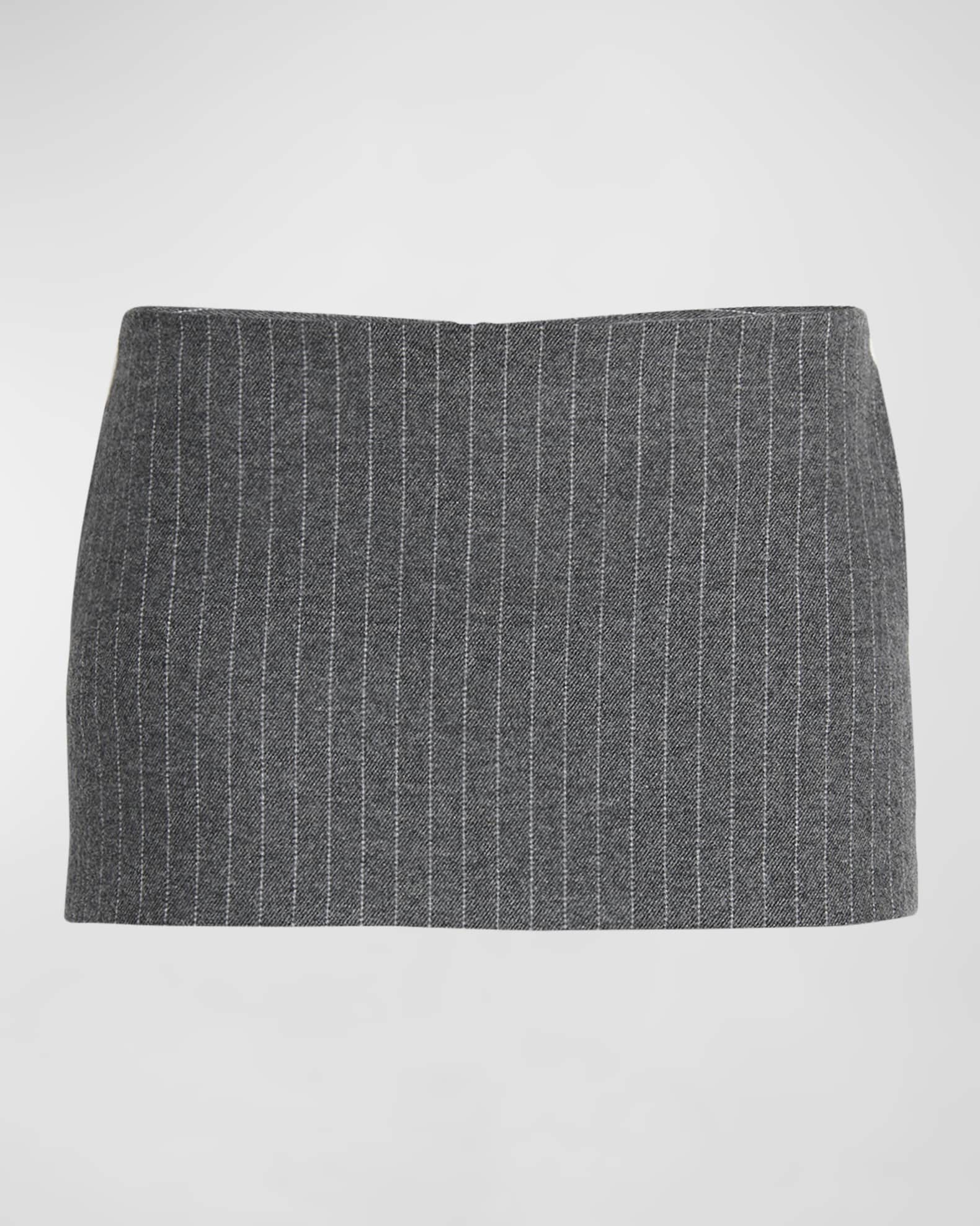 Alex Perry Low-Rise Pinstripe Wool Mini Skirt