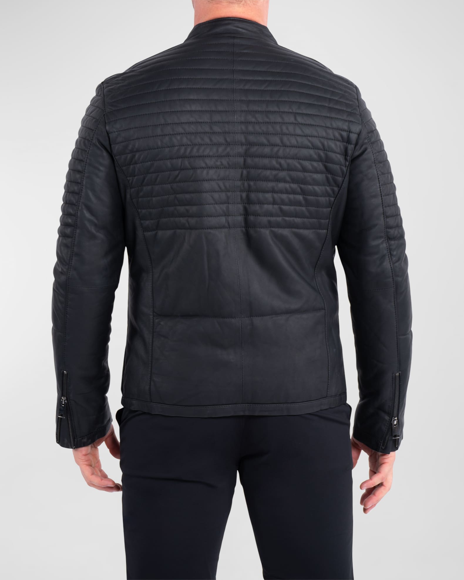 Men's Matte Leather Moto Jacket 1