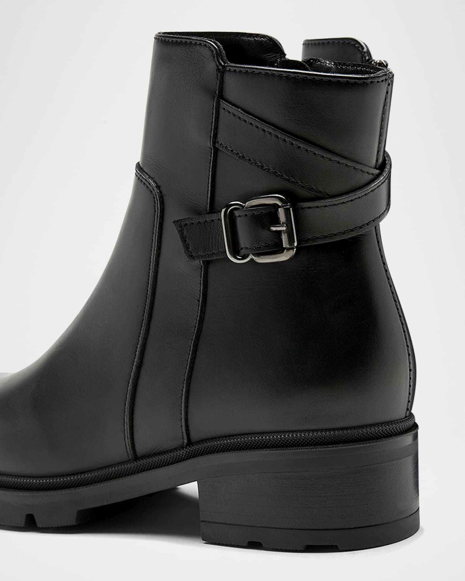 Shai Leather Buckle Ankle Booties