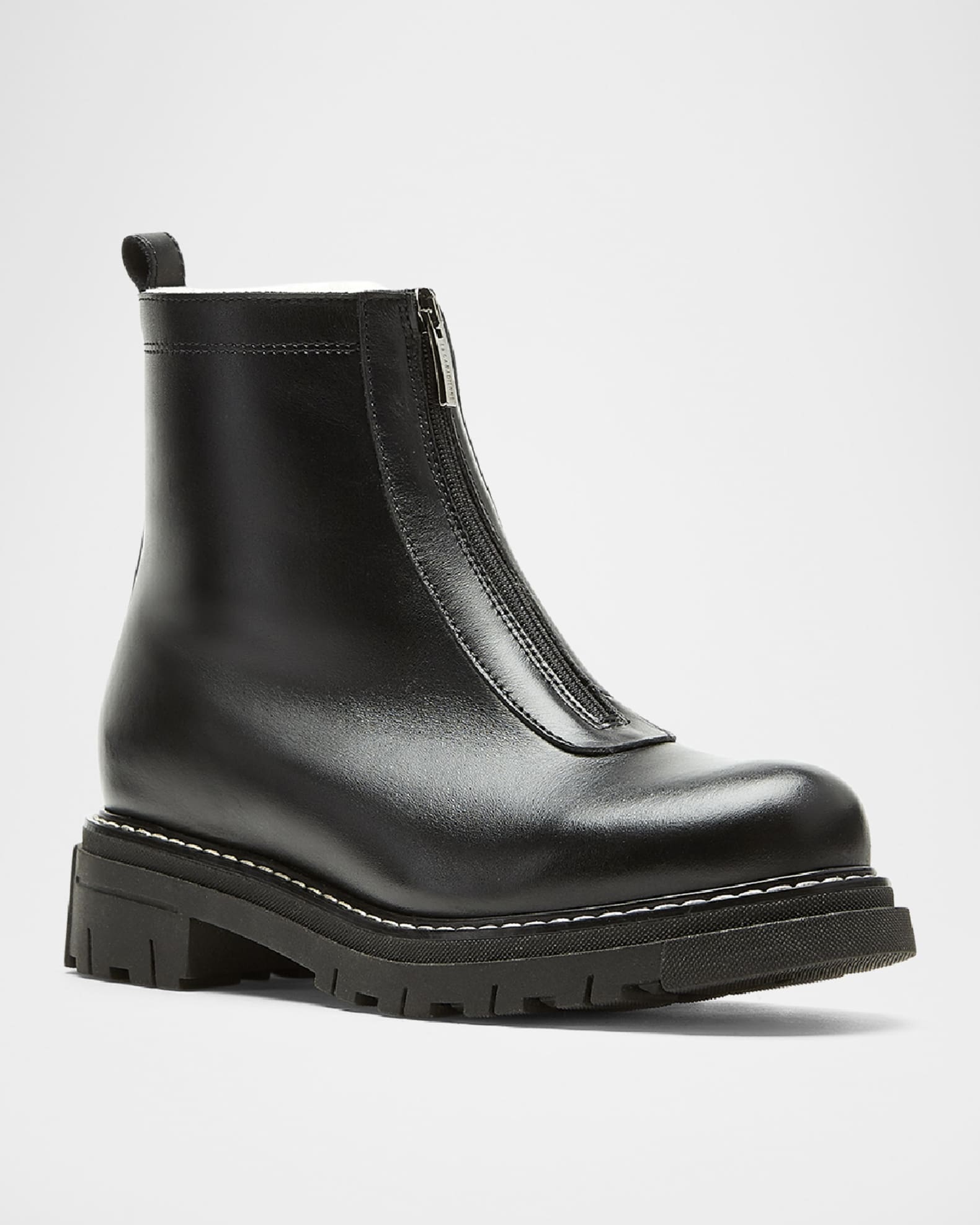 Deon Leather Zip-Up Ankle Booties 1