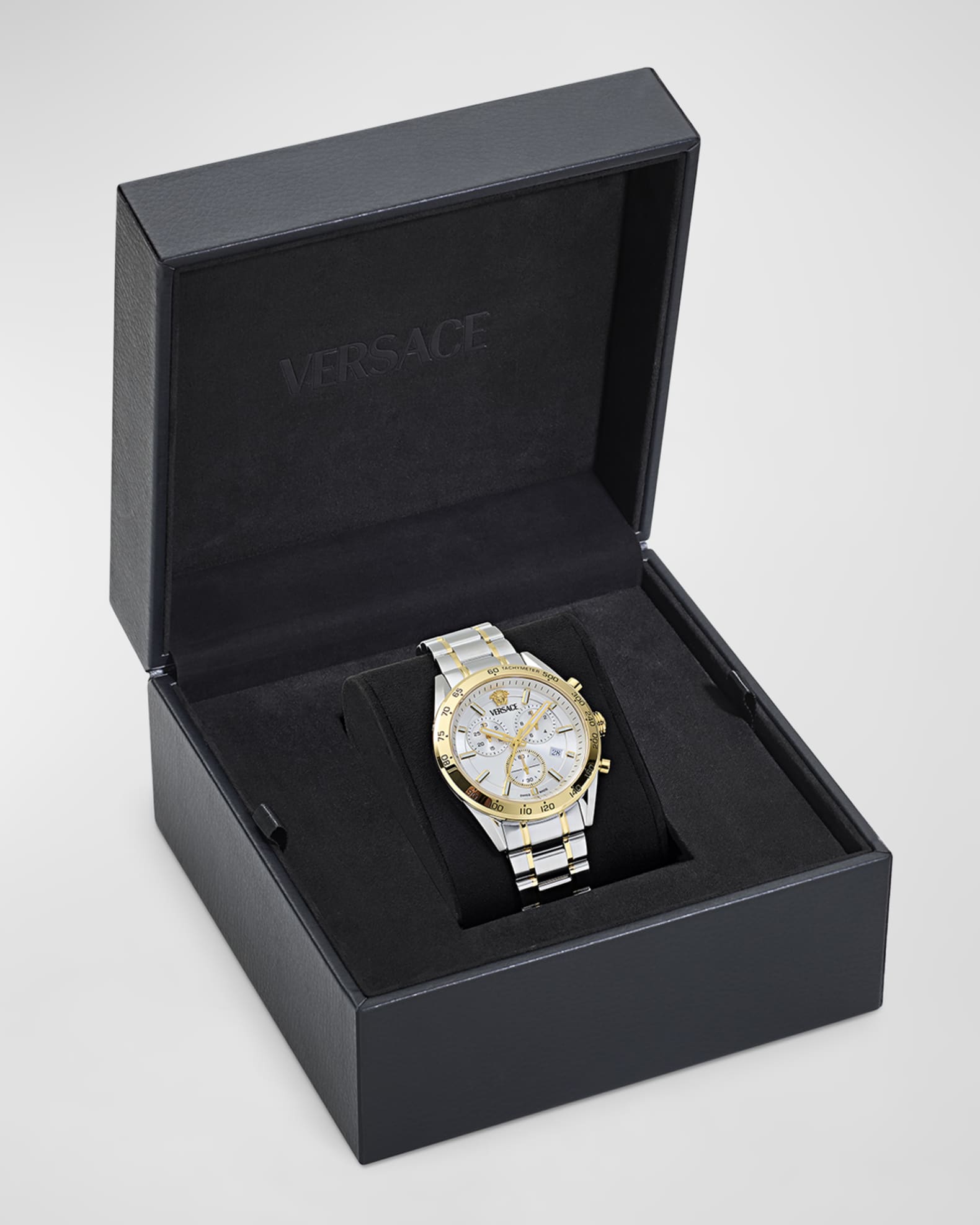 Versace Men's V-Code 41mm Two-Tone Chronograph Watch Versace Men's V-Code 41mm Two-Tone Chronograph Watch
