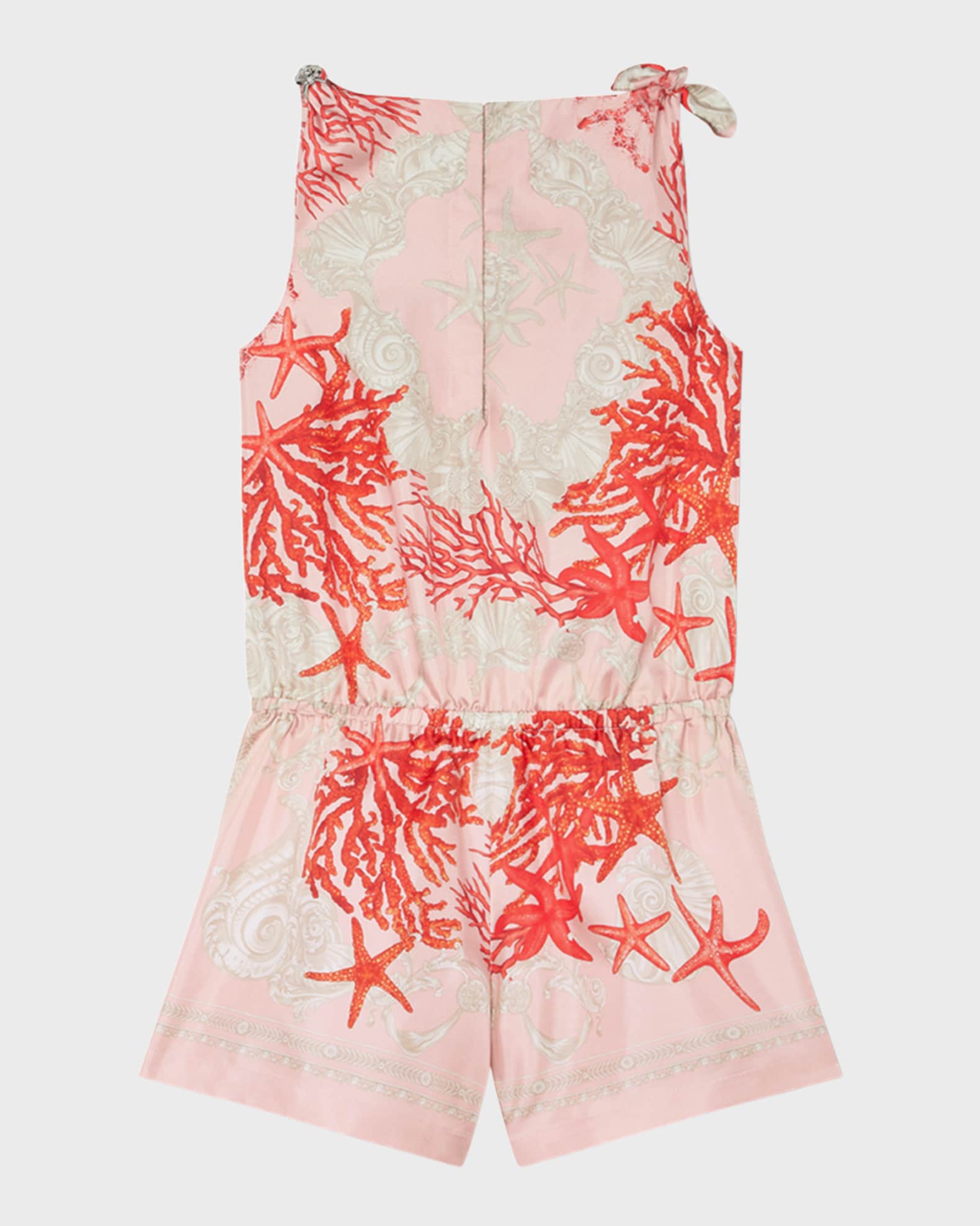 Girl's Barocco-Trim Silk Romper 1