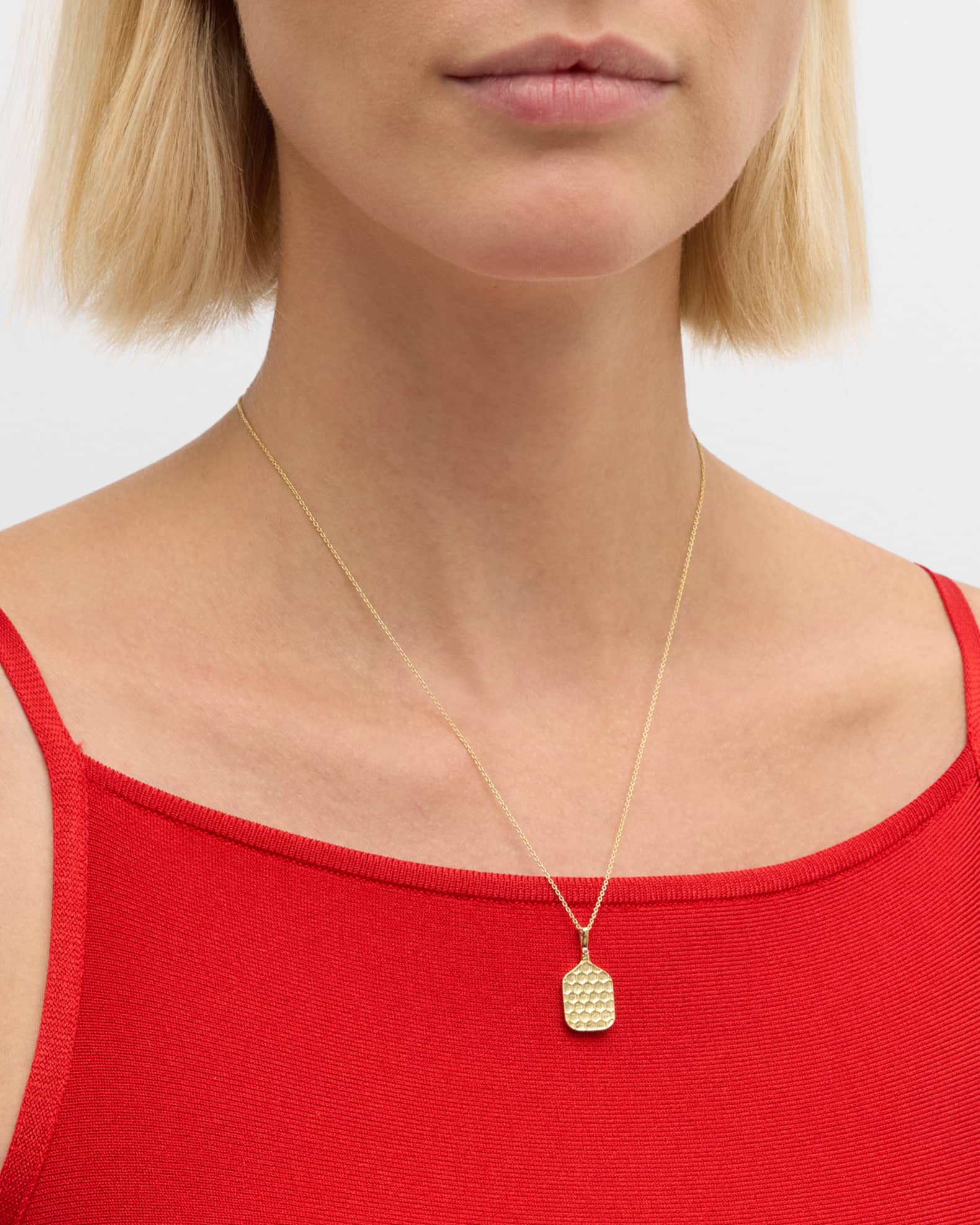 18K Yellow Gold Pickleball Necklace 1