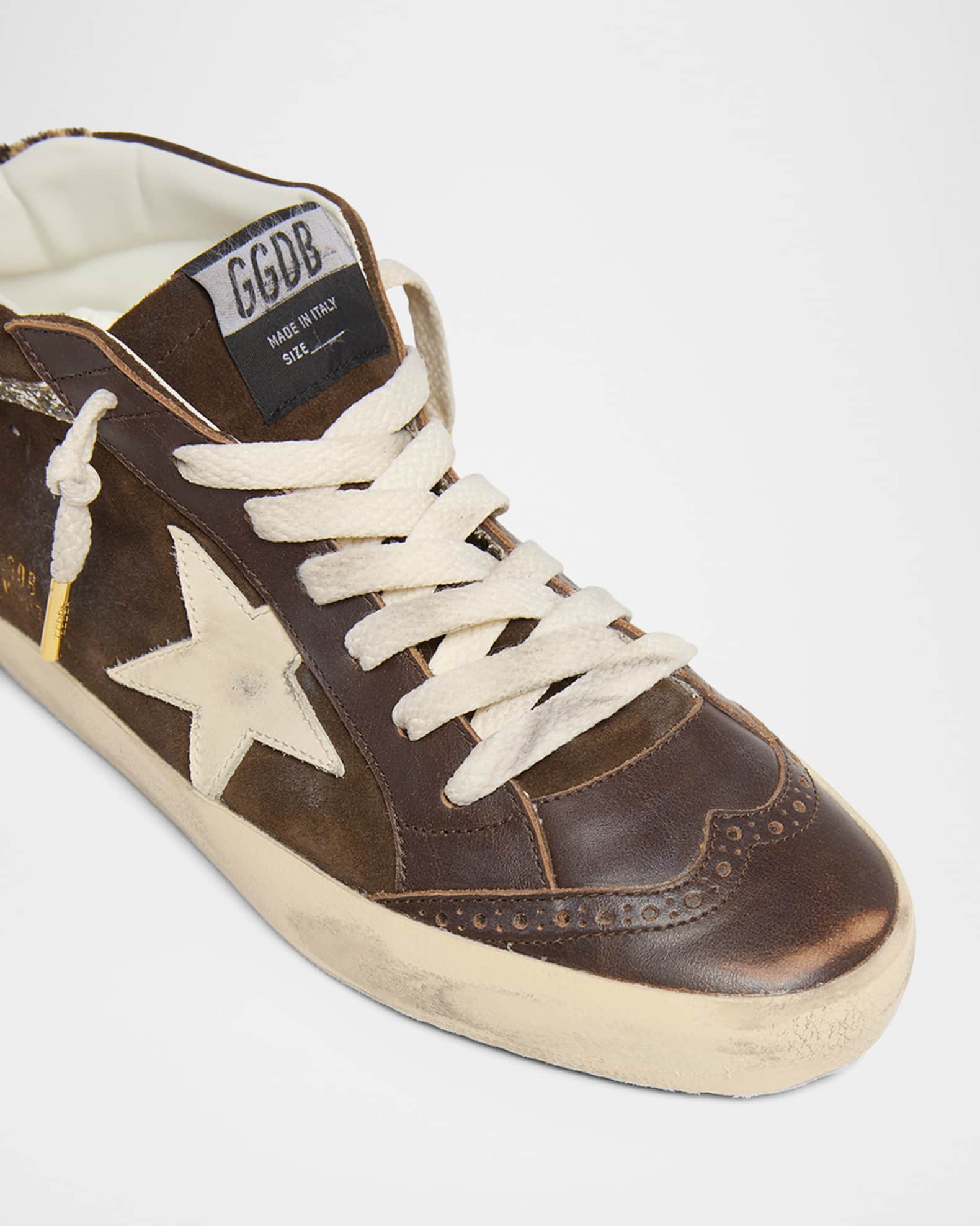 GOLDEN  MID STAR レオパード柄37 Golden Goose Midstar Mixed Leather Leopard Mid-Top Sneakers
