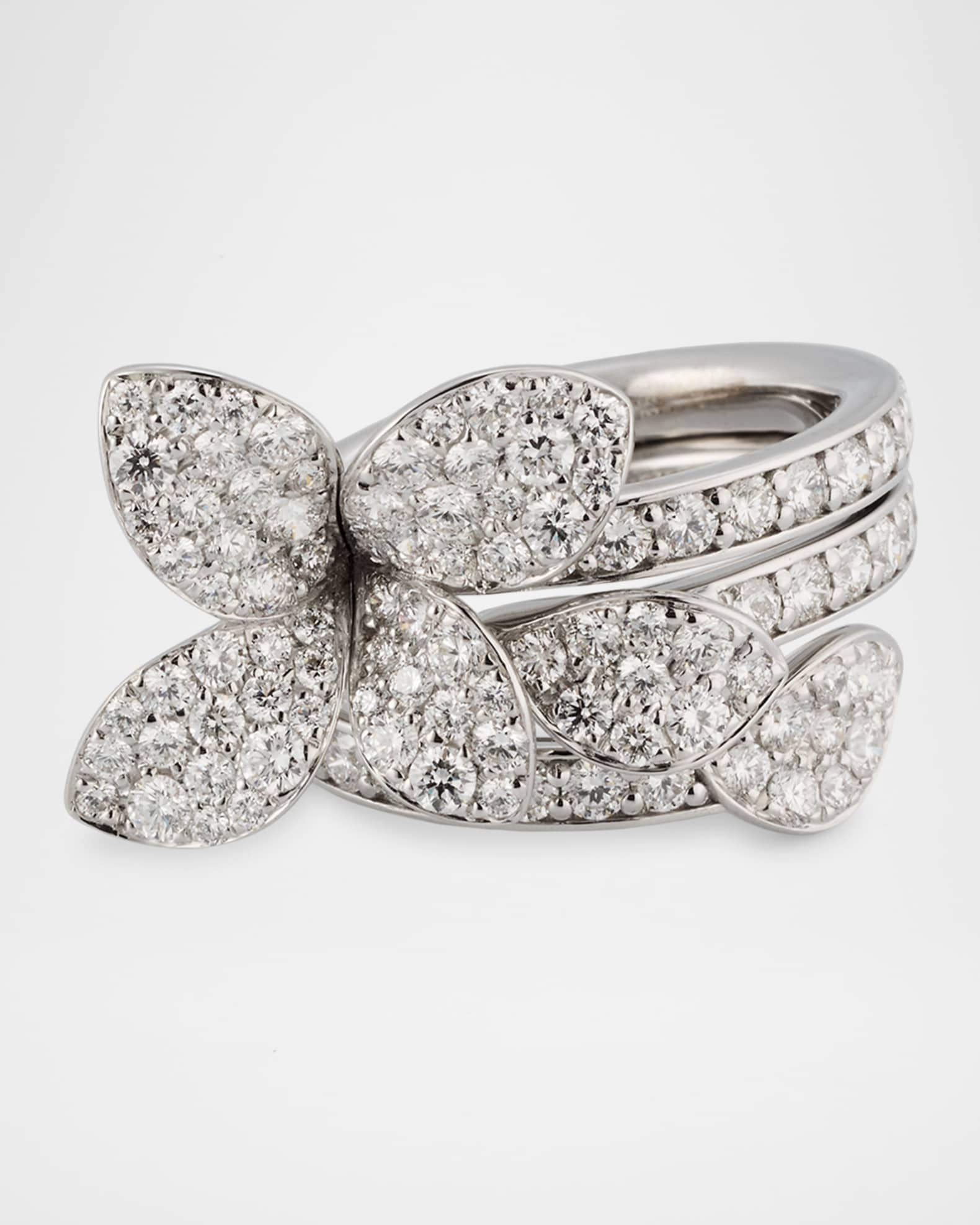 18K White Gold Hearth to Earth Diamond Ring, Size 6.5 0