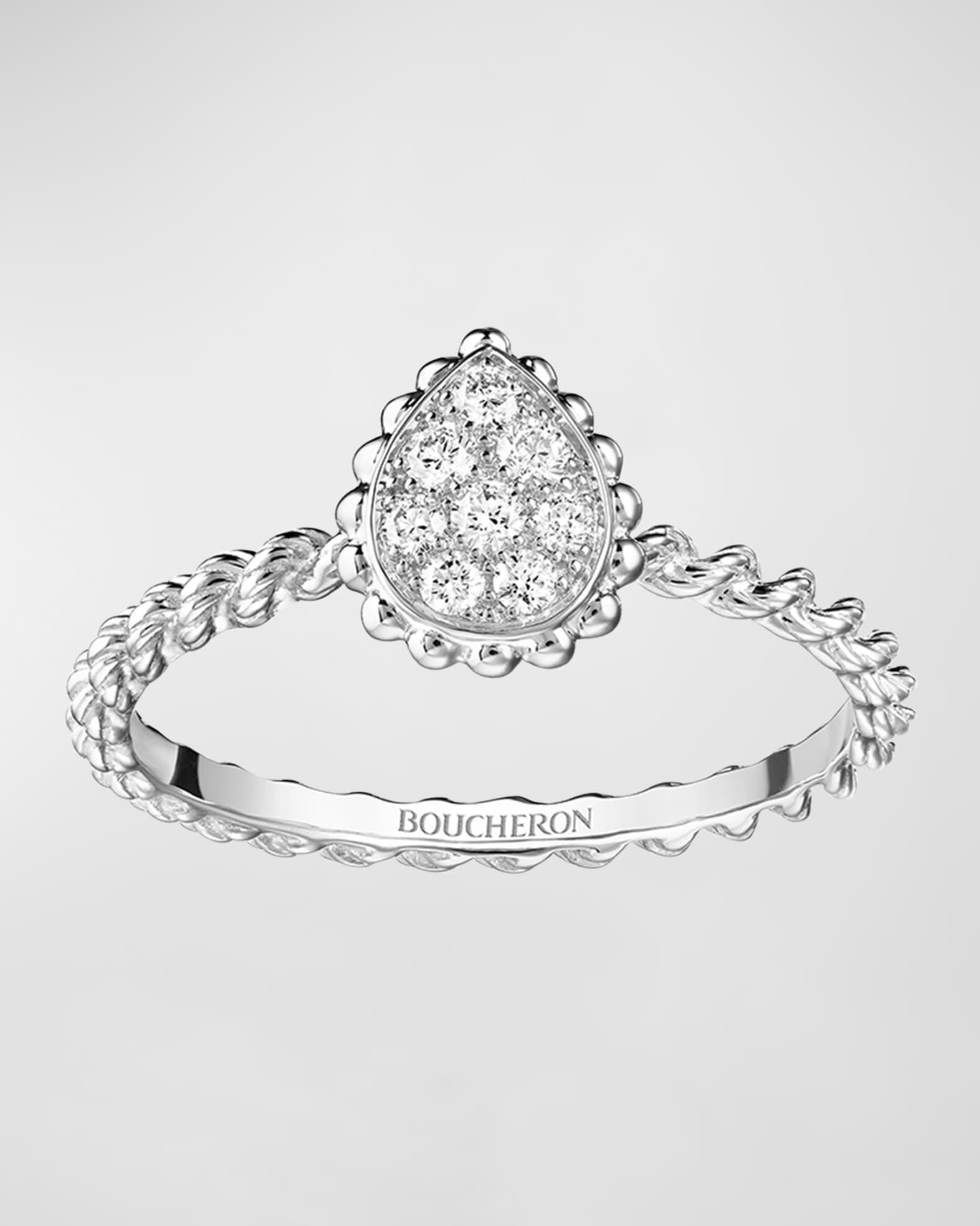 Serpent Bohème 18K White Gold Pave Diamond Ring 0