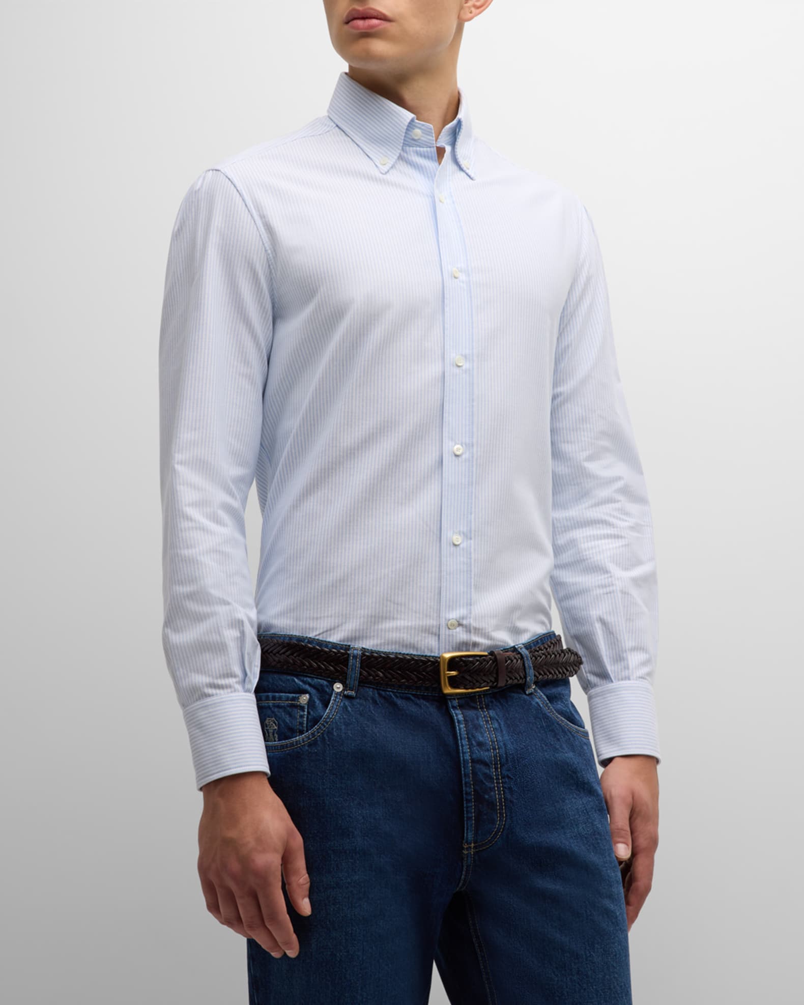 Men's Cotton Pinstripe Sport Shirt 1