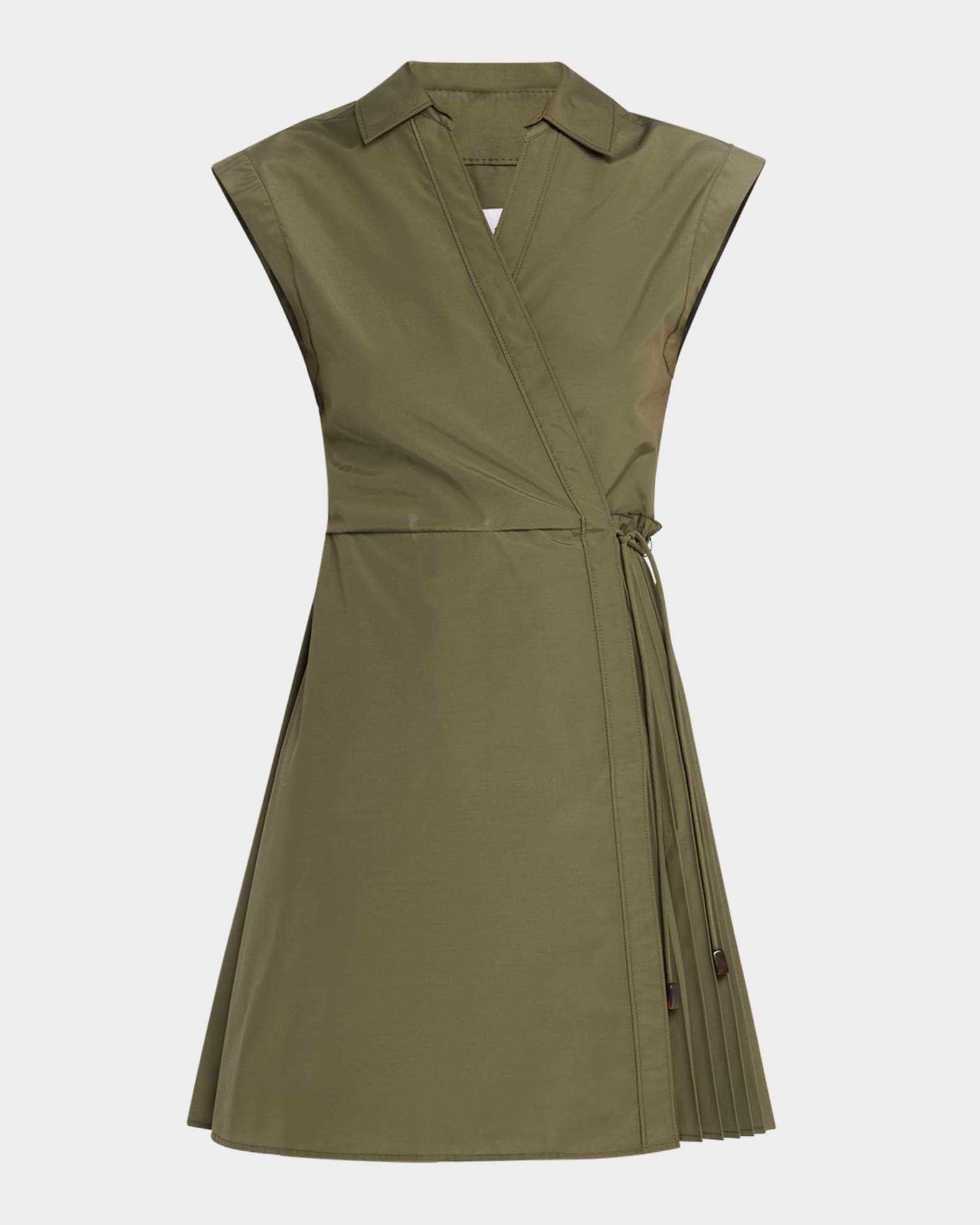 Shivon Cap-Sleeve Poplin Mini Wrap Dress 0
