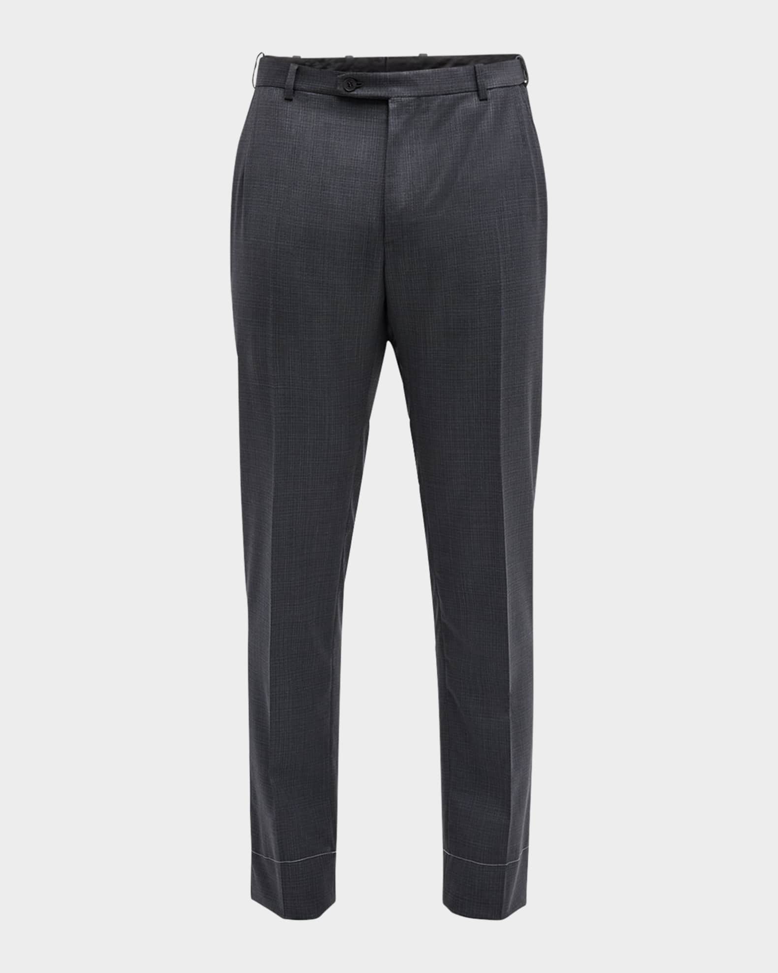 Men's Textured Wool Dress Pants 0