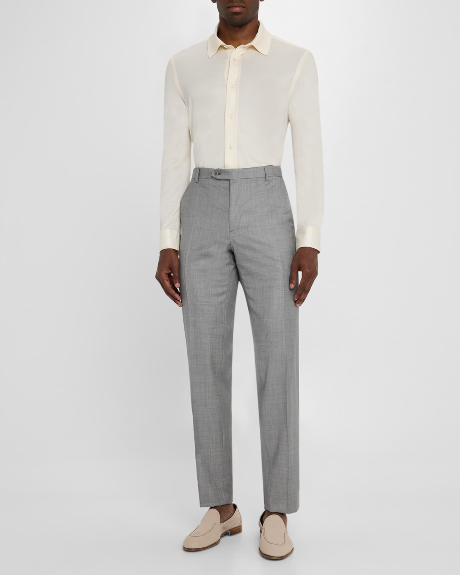 Men's Wool Sharkskin Pants 1