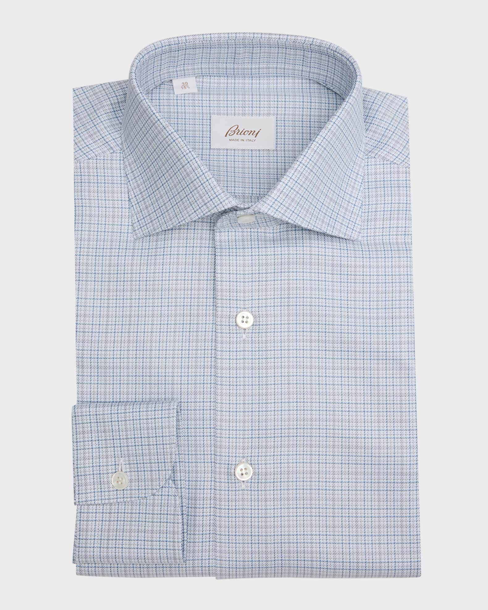 Men's Cotton Micro-Check Dress Shirt 0
