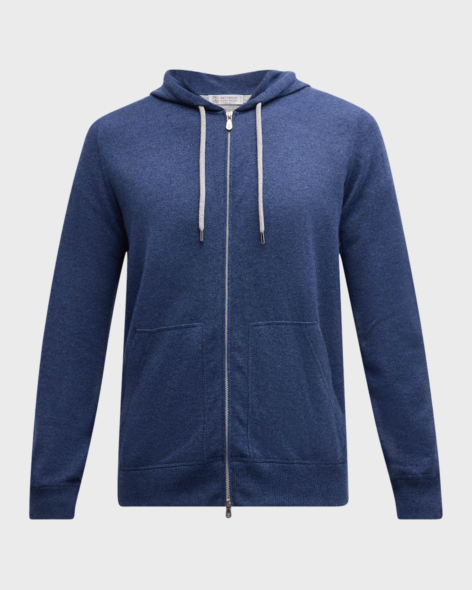 Brunello Cucinelli Men's Cashmere Full-Zip Hoodie | Neiman