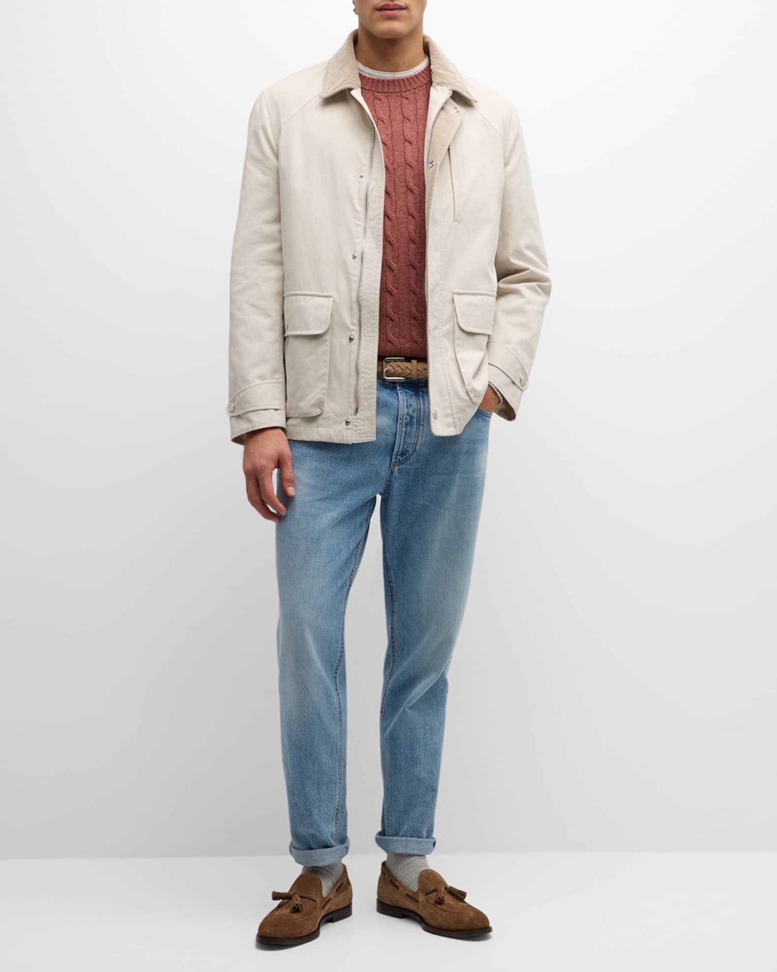 Corduroy car coat top