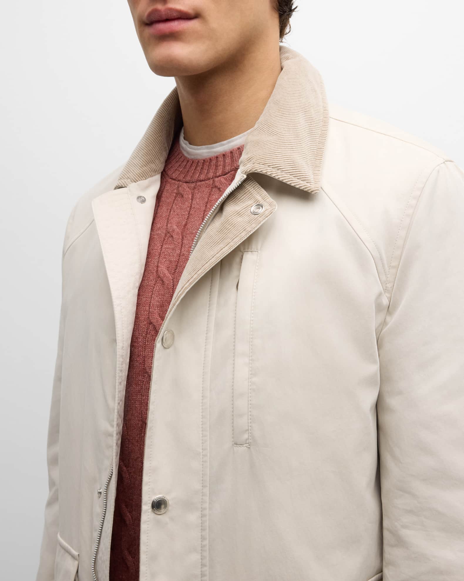 Men s Corduroy Lined Cotton Car Coat