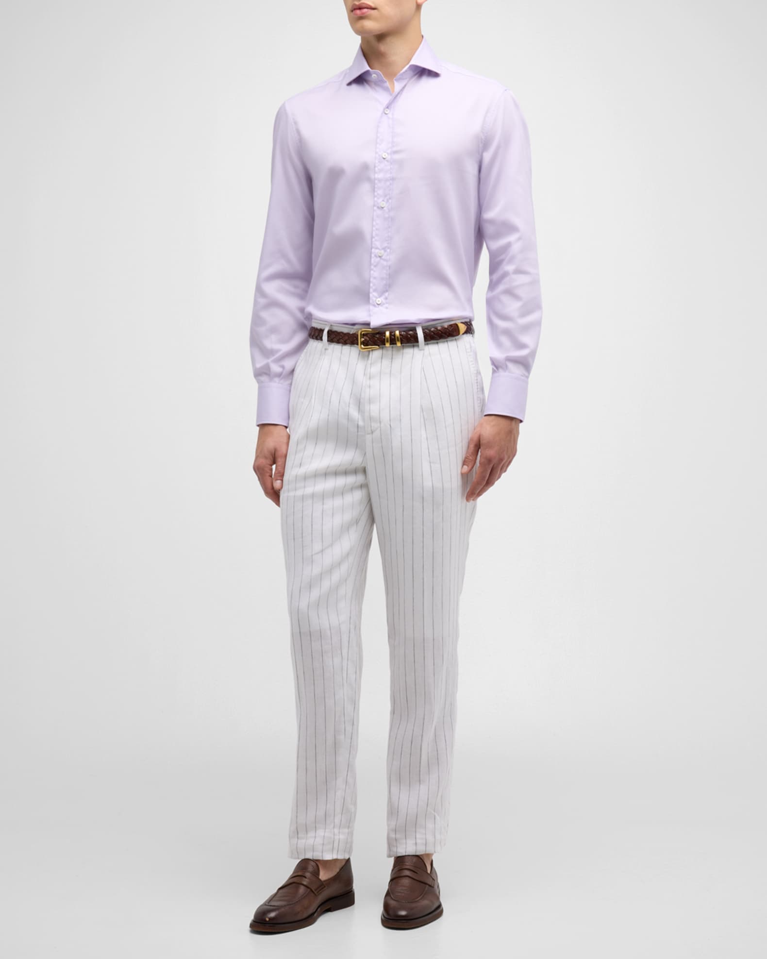 Brunello Cucinelli Cotton Oxford Sport Shirt Pink