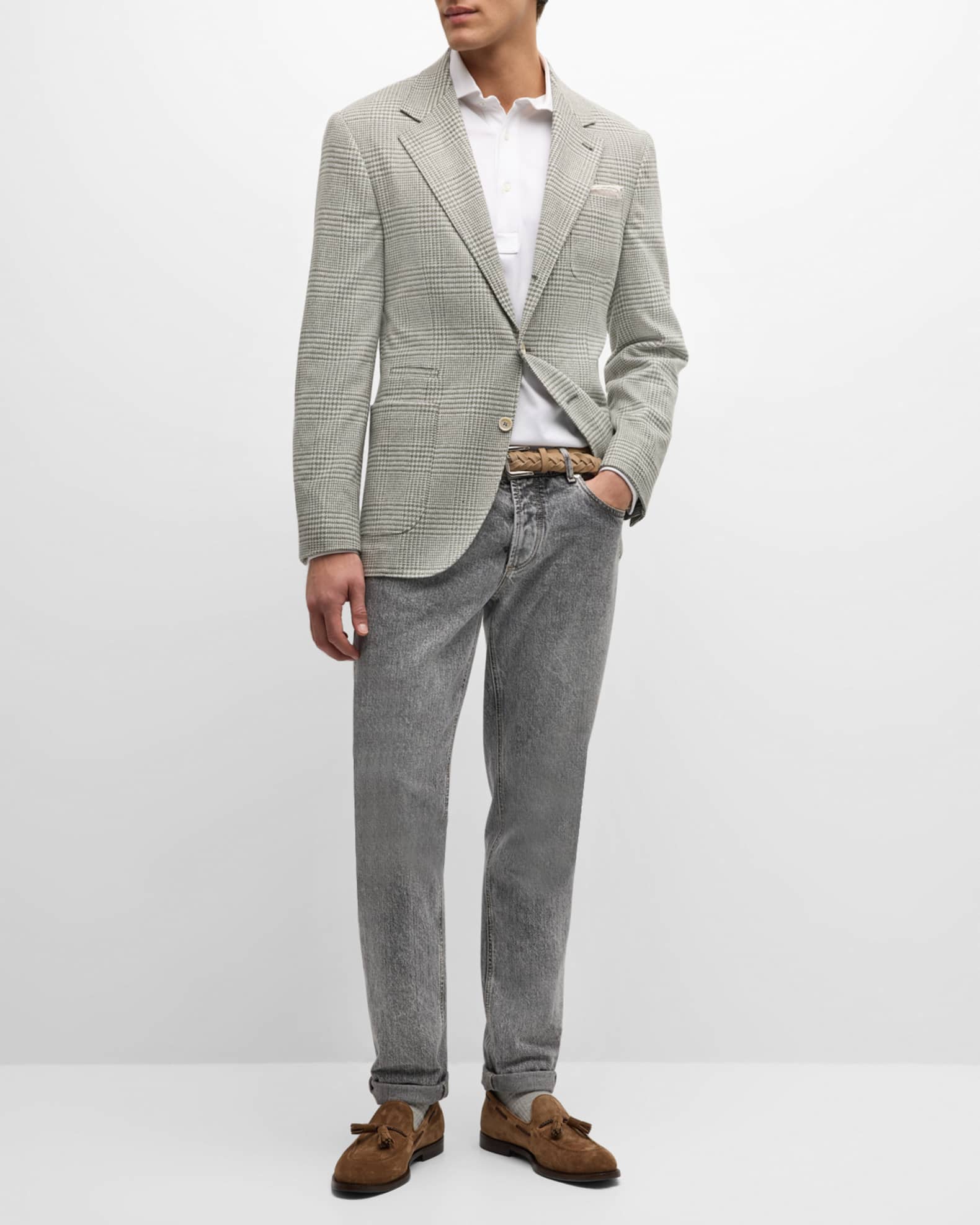 Brunello Cucinelli Men's Glen Check Two-Button Sport Coat | Neiman Marcus