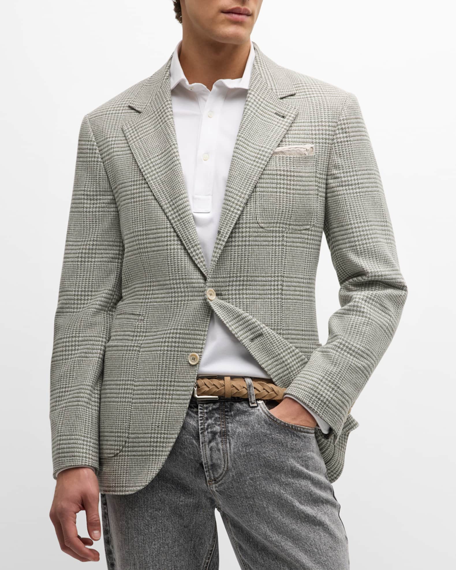 Men's Glen Check Two-Button Sport Coat