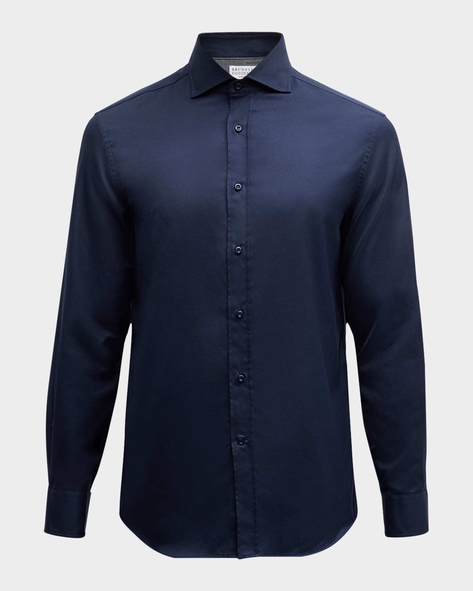 Brunello Cucinelli Men s Cotton Twill Sport Shirt Navy