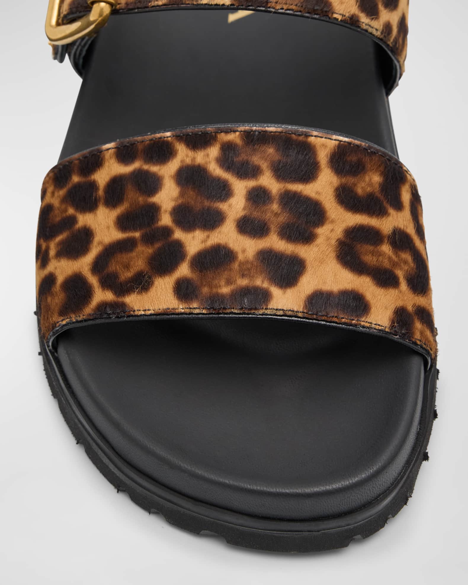 サンダル・ミュール Prada Leopard Printed Calf Hair Slide Sandals Prada Leopard Buckle Sporty Slide Sandals | Neiman Marcus