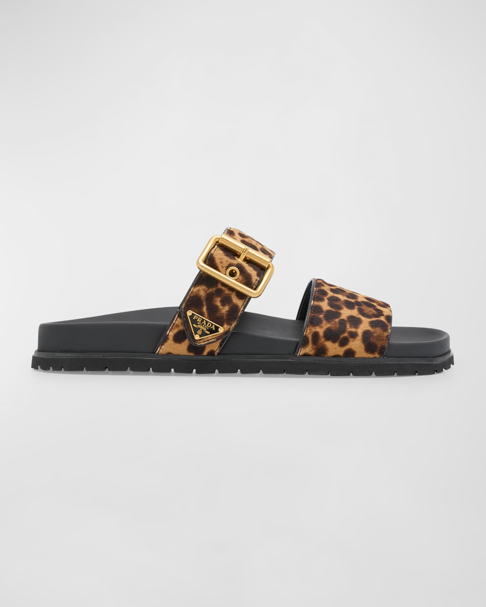 Leopard Buckle Sporty Slide Sandals 0