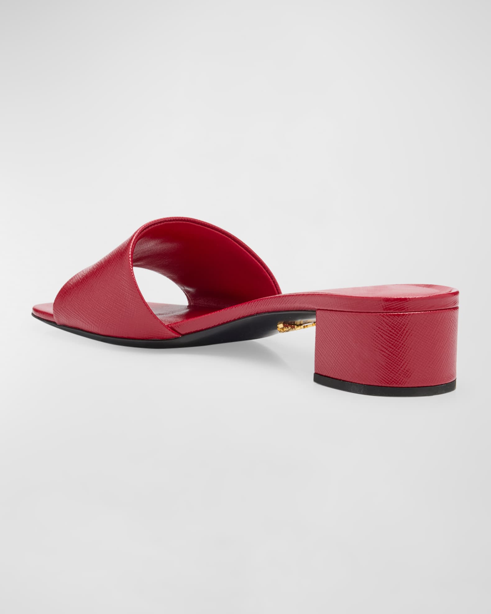 Leather Logo Slide Sandals