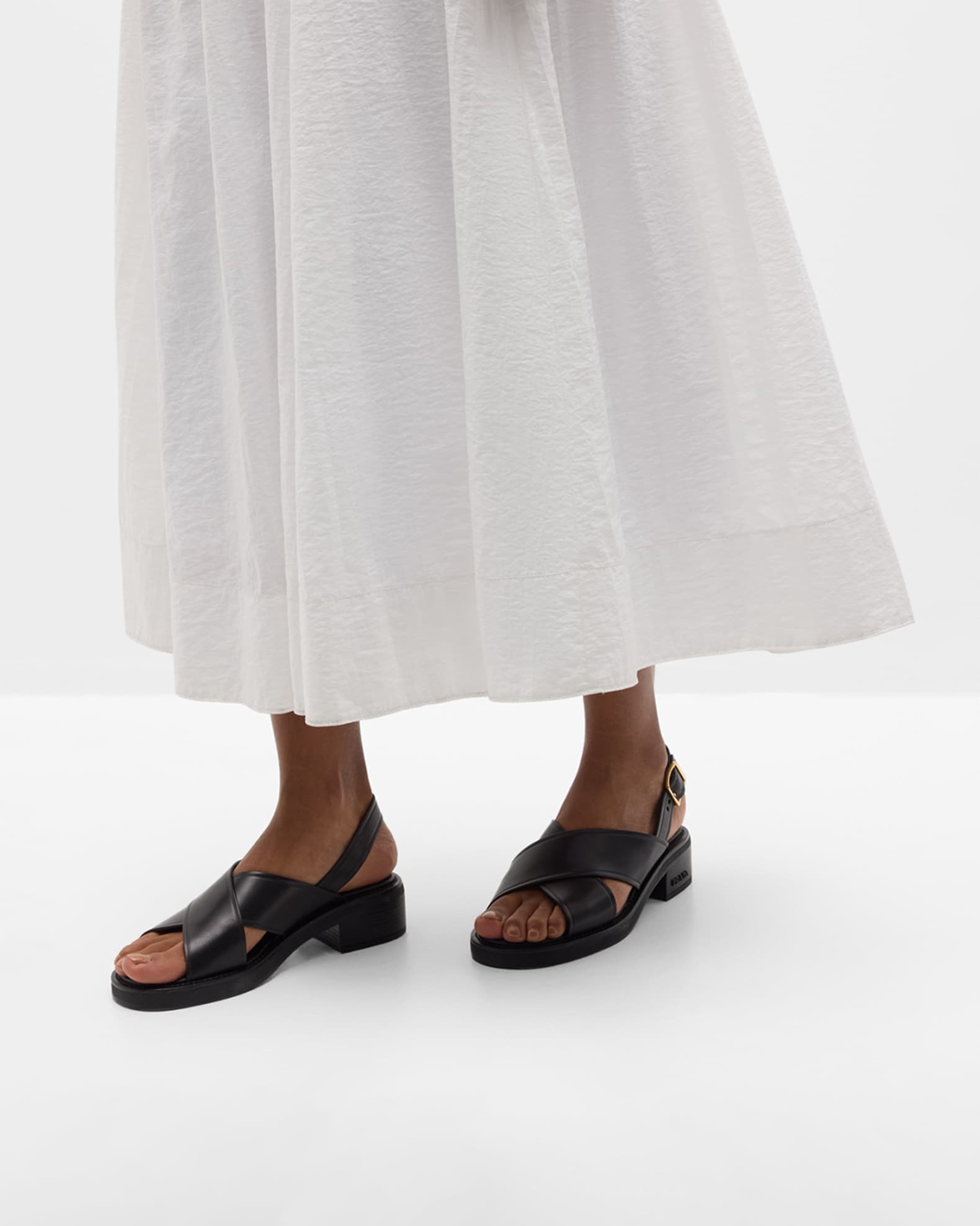 Leather Crisscross Slingback Sandals 1