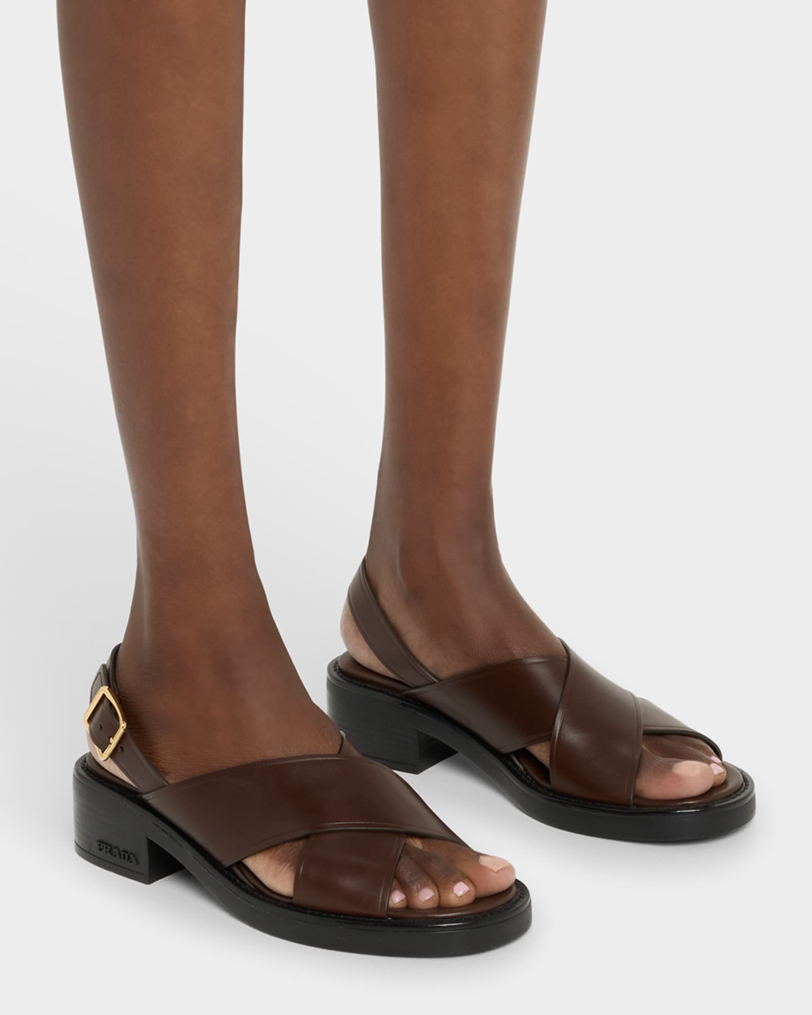 Leather Crisscross Slingback Sandals 1