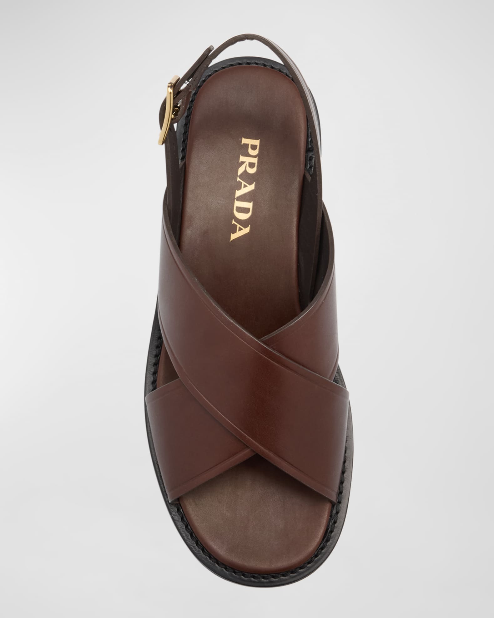 Prada Leather Crisscross Slingback Sandals Neiman Marcus